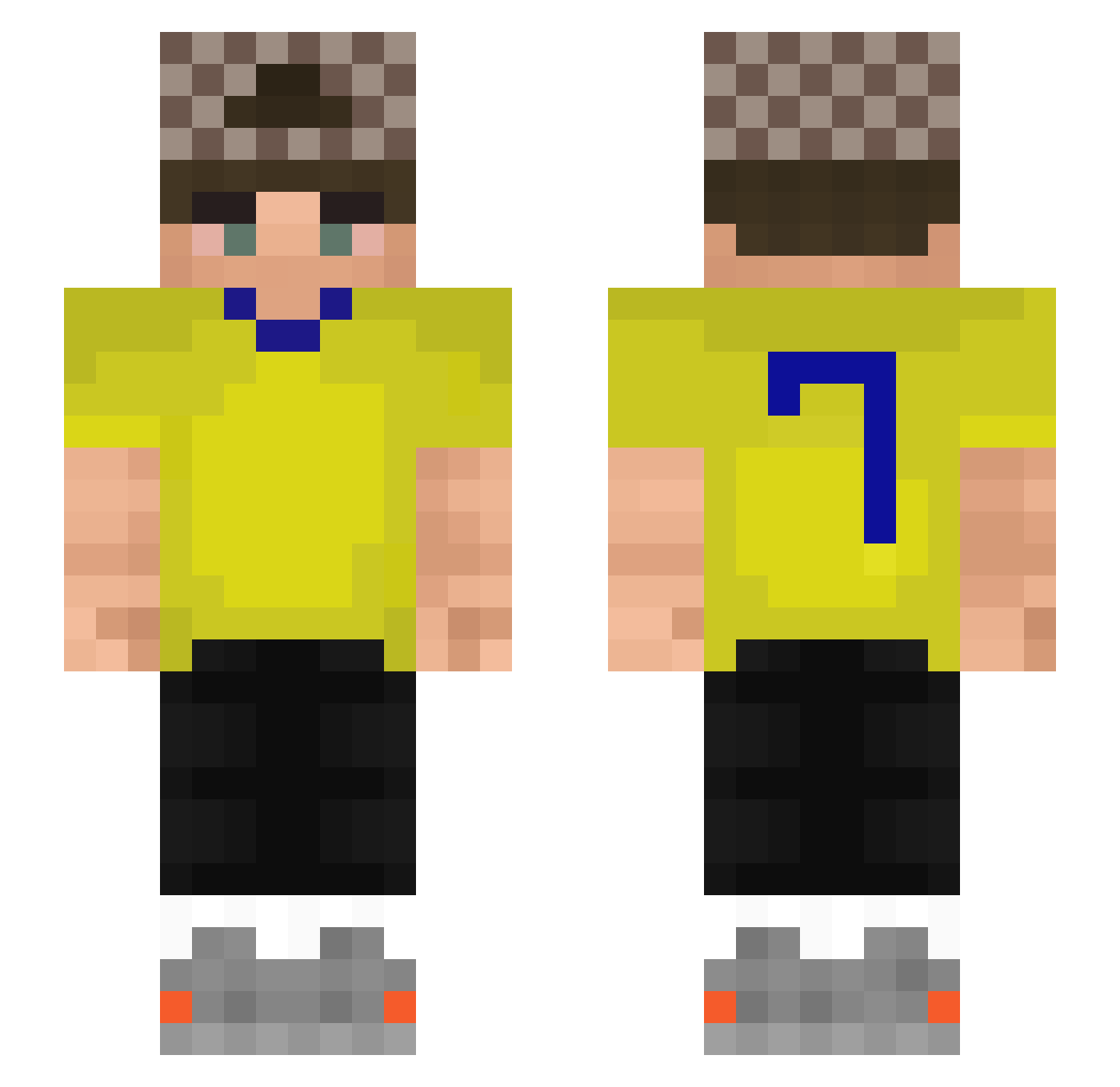 xBeto Minecraft skin, front and back view
