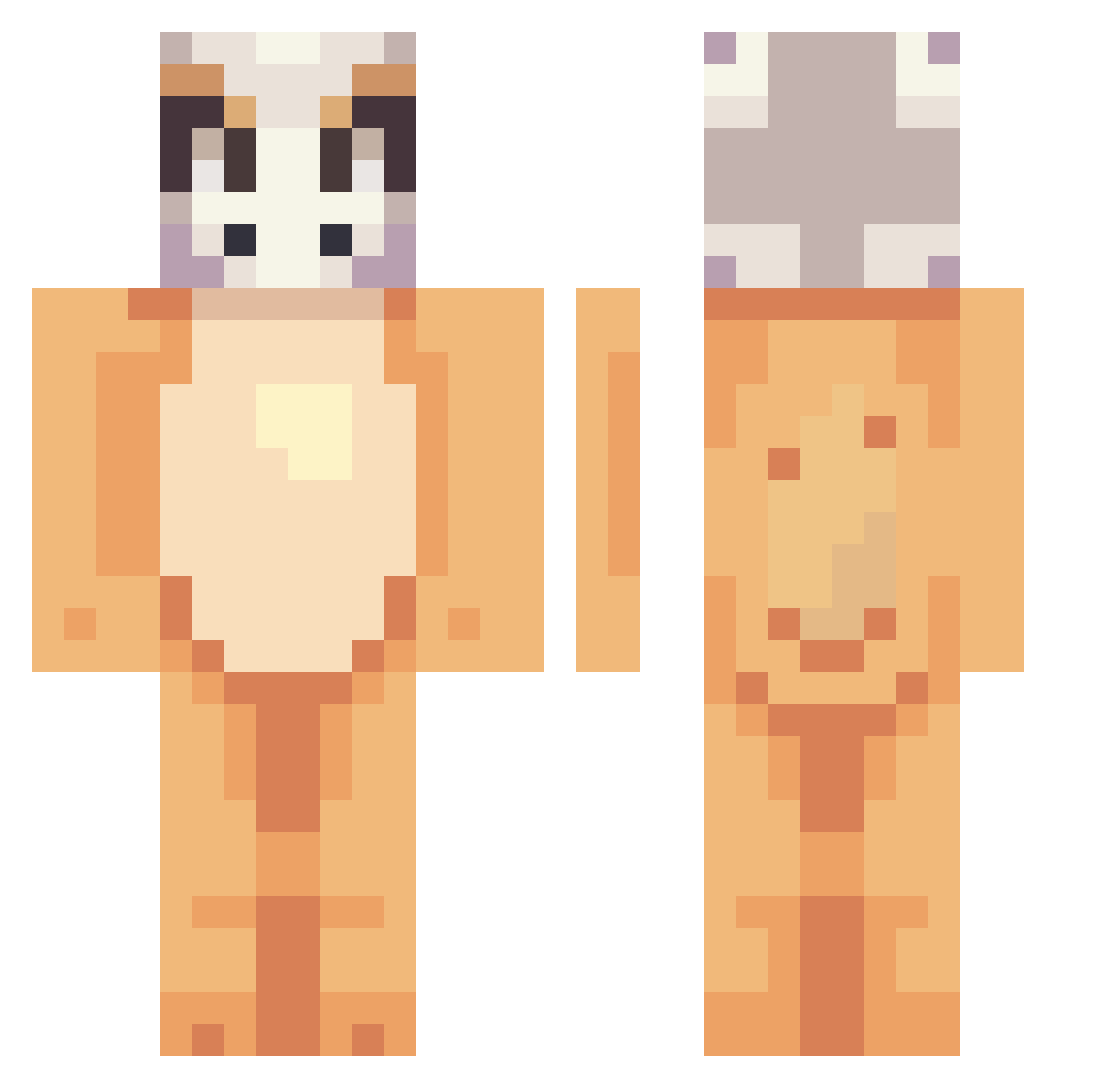 totrox Minecraft skin, front and back view