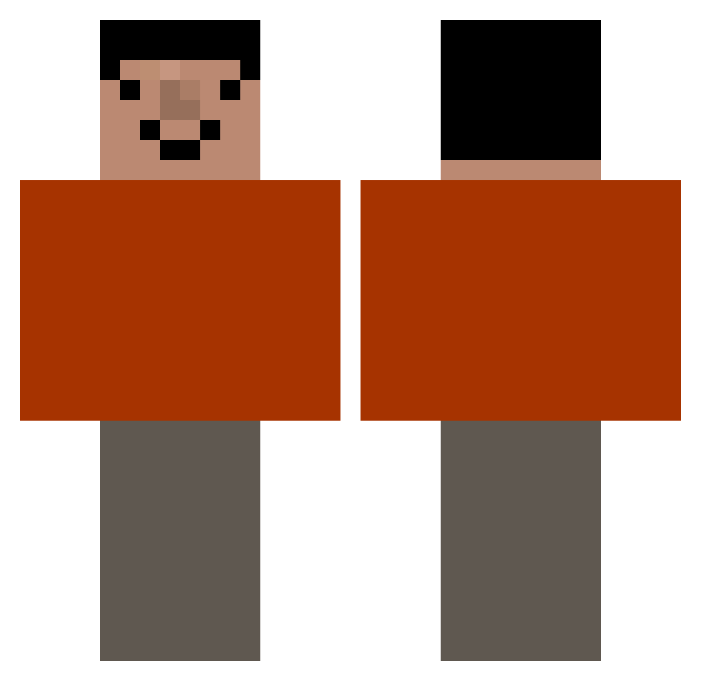 samnawy Minecraft skin, front and back view