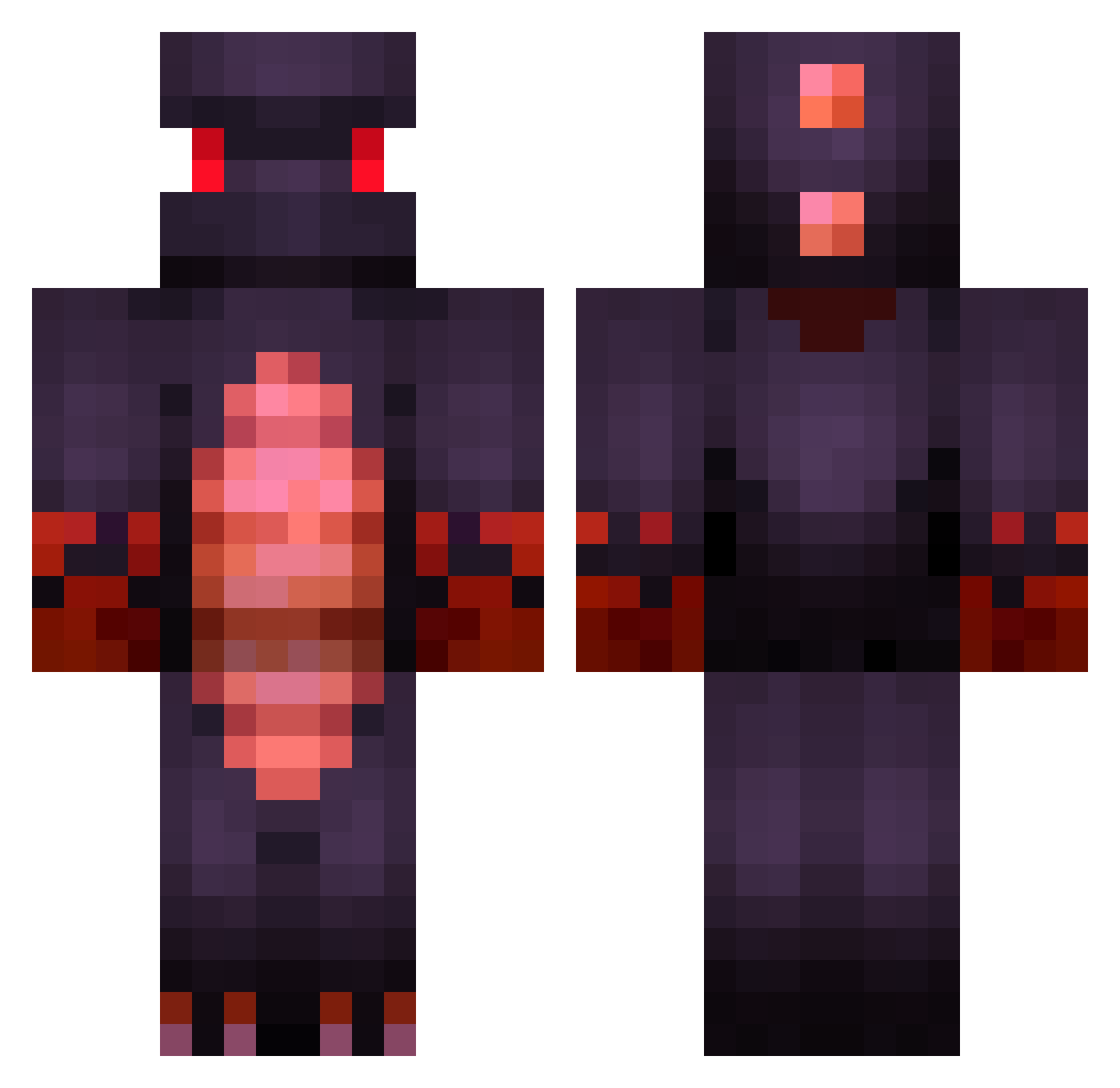Seizor Minecraft skin, front and back view