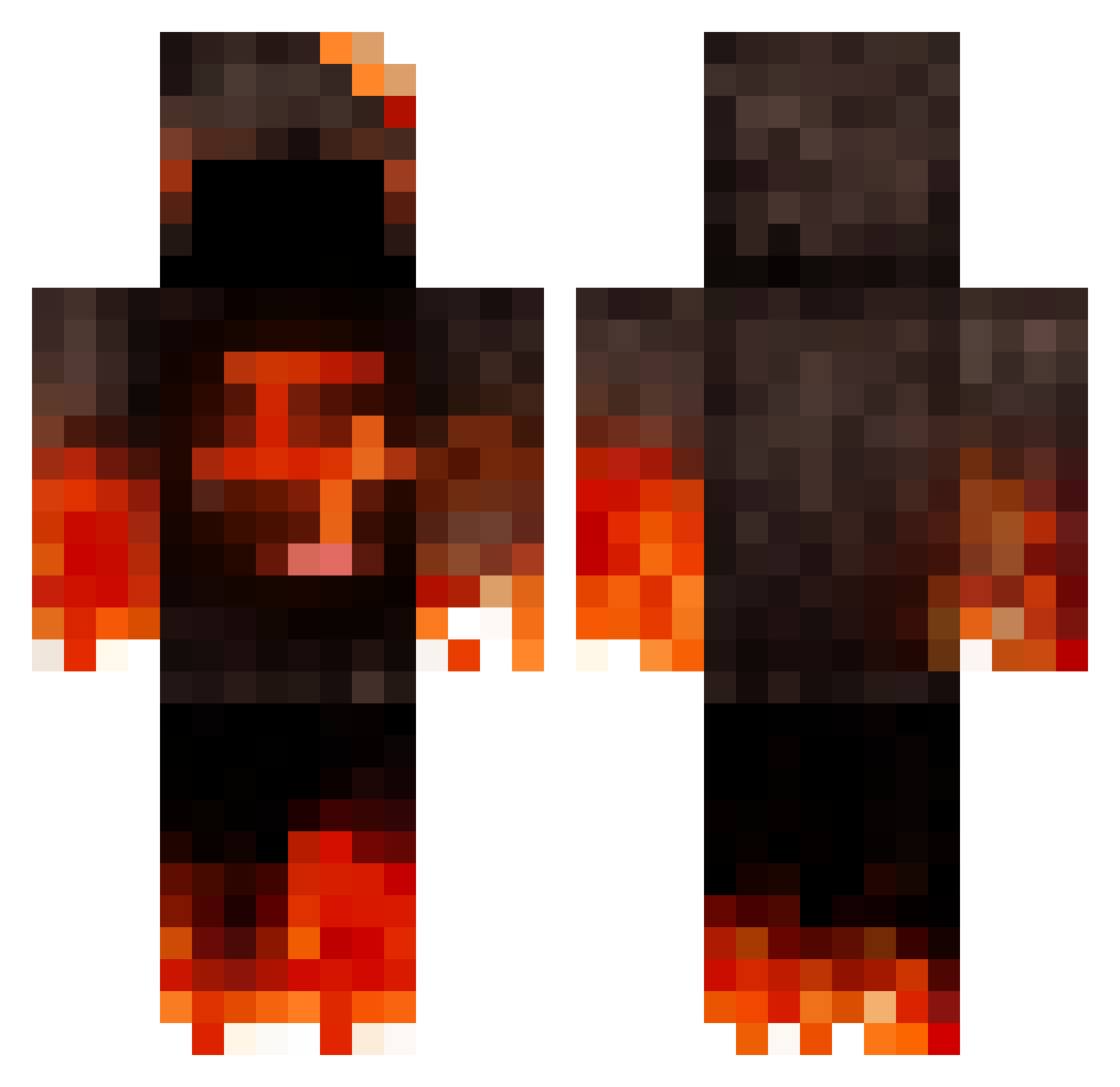 monkeyboysp1 Minecraft skin, front and back view