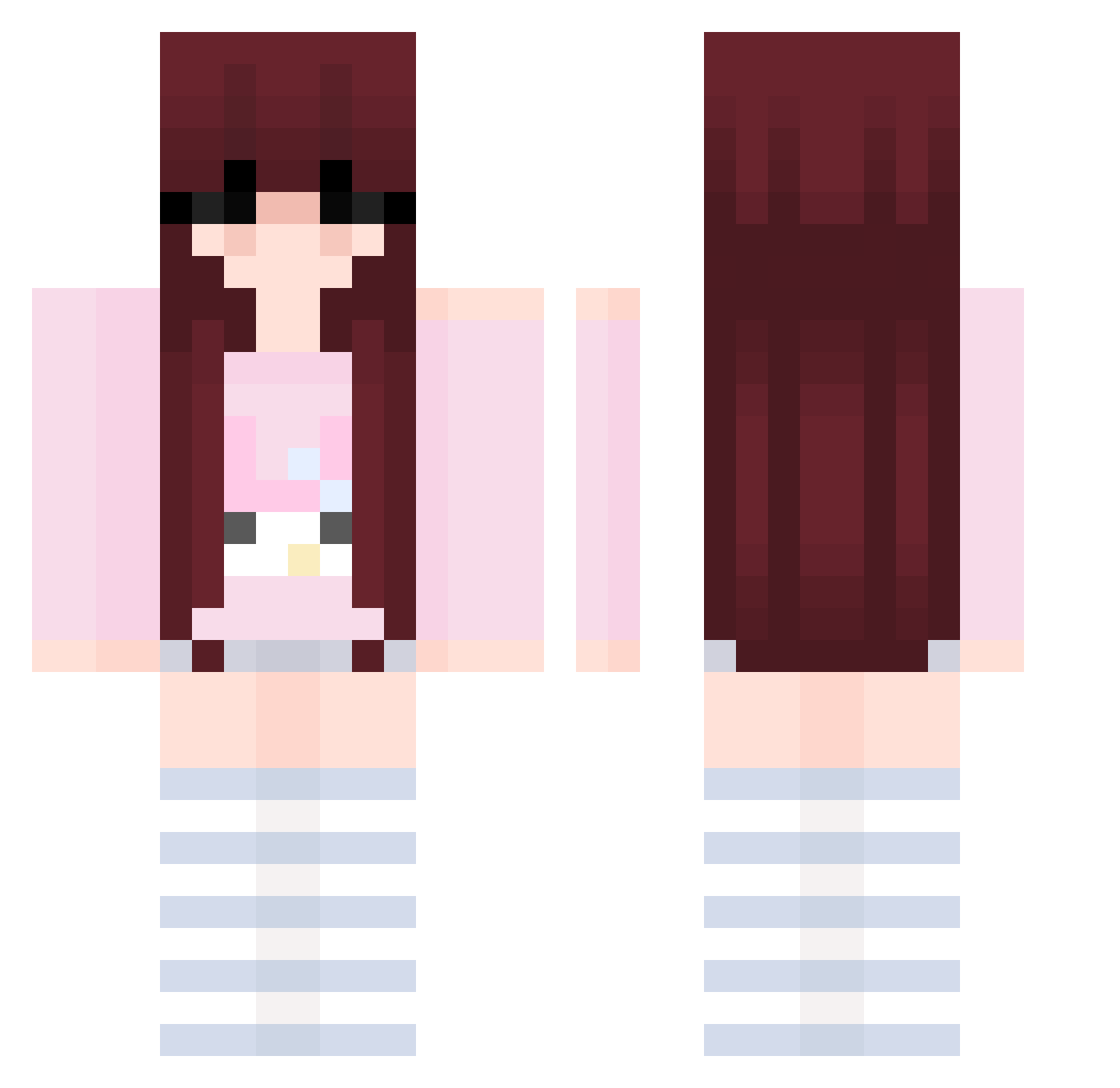 ariiise Minecraft skin, front and back view