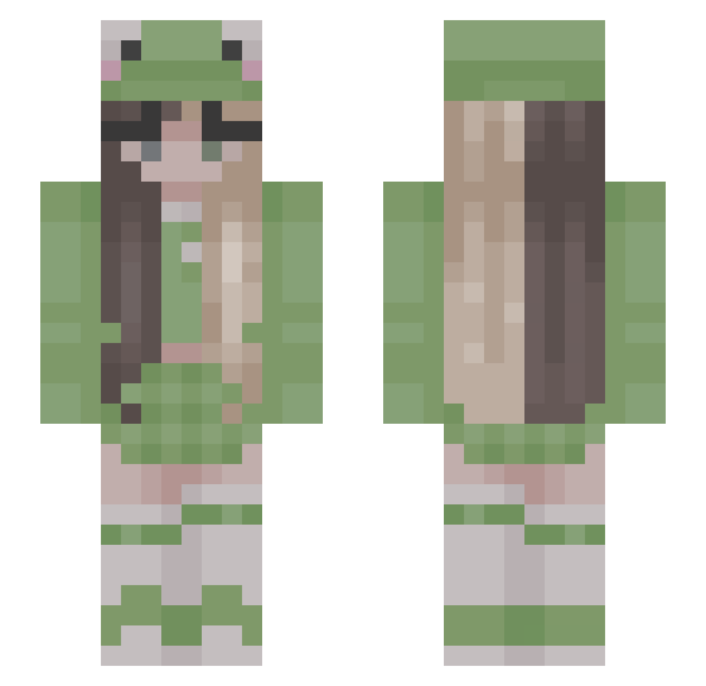 vclerie Minecraft skin, front and back view