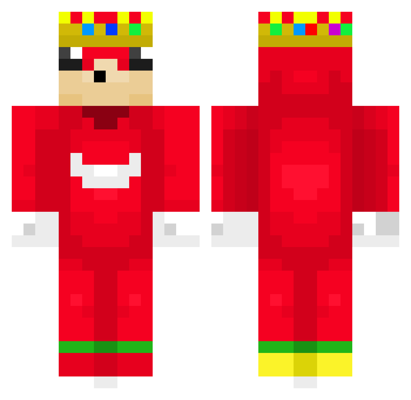 Quardatic Minecraft skin, front and back view