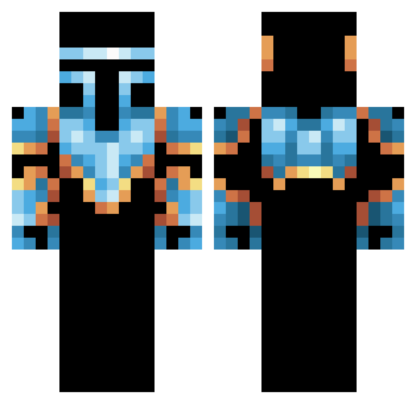 Shop Minecraft skin, front and back view