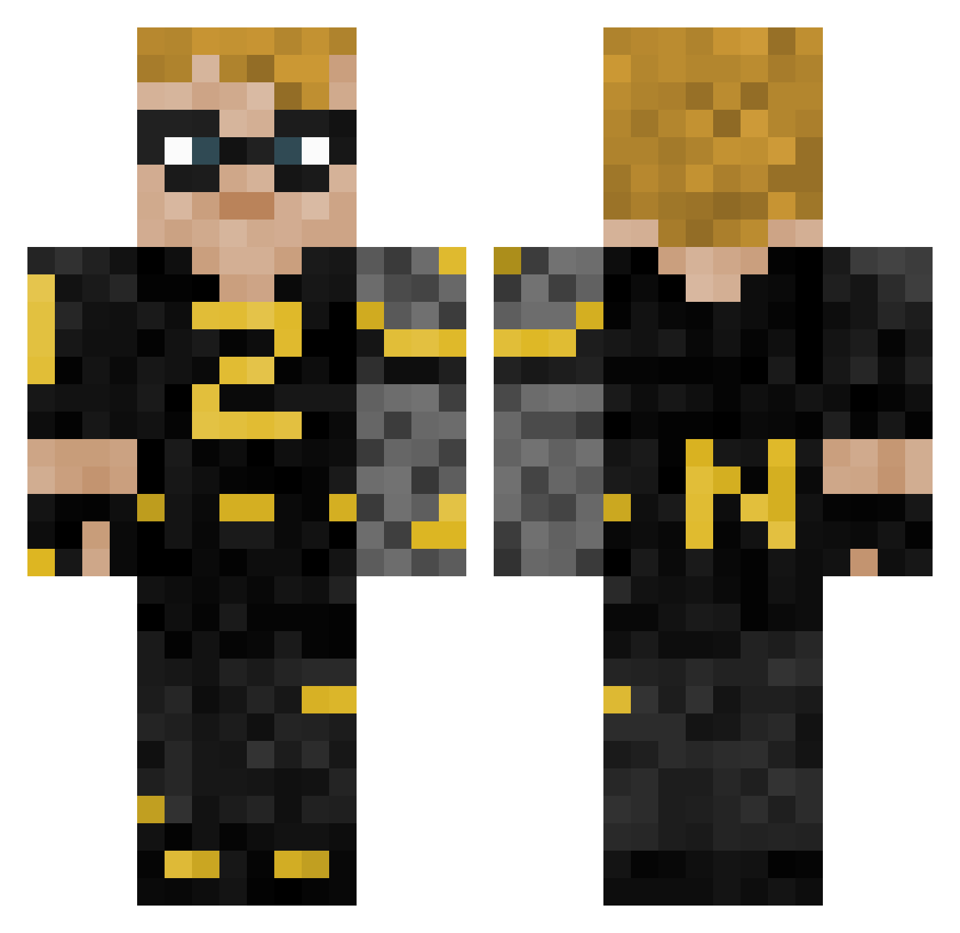 TaMpTooL Minecraft skin, front and back view