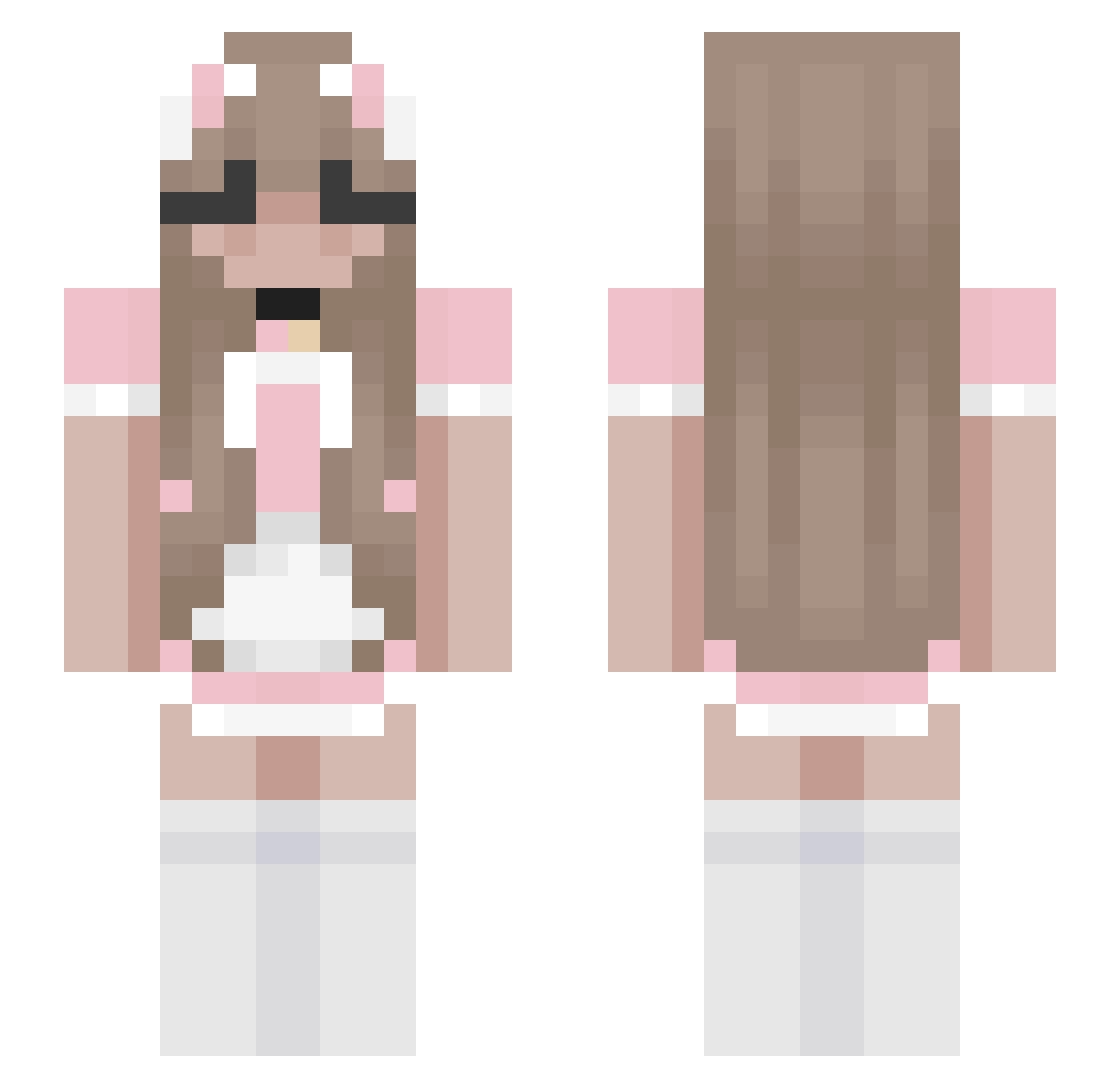 TheCatGirl Minecraft skin, front and back view