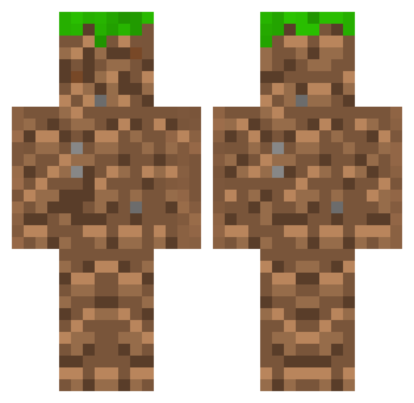 NotzGreen Minecraft skin, front and back view