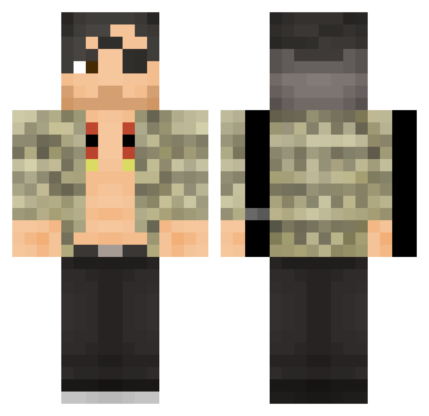 WeedZenpai Minecraft skin, front and back view