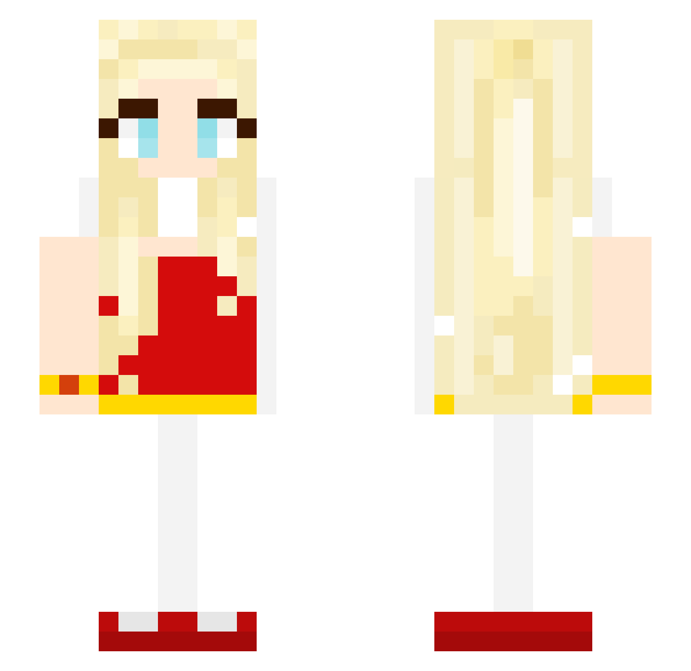 logieswaves Minecraft skin, front and back view
