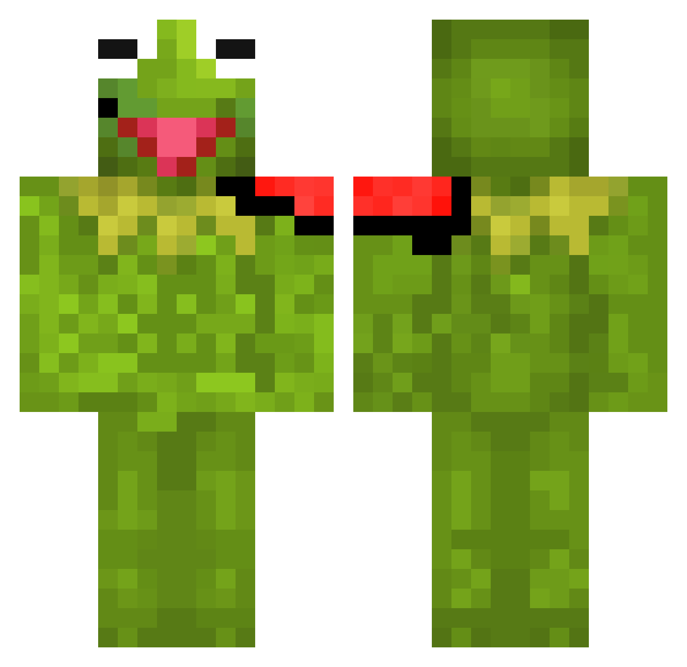 crazyelf Minecraft skin, front and back view