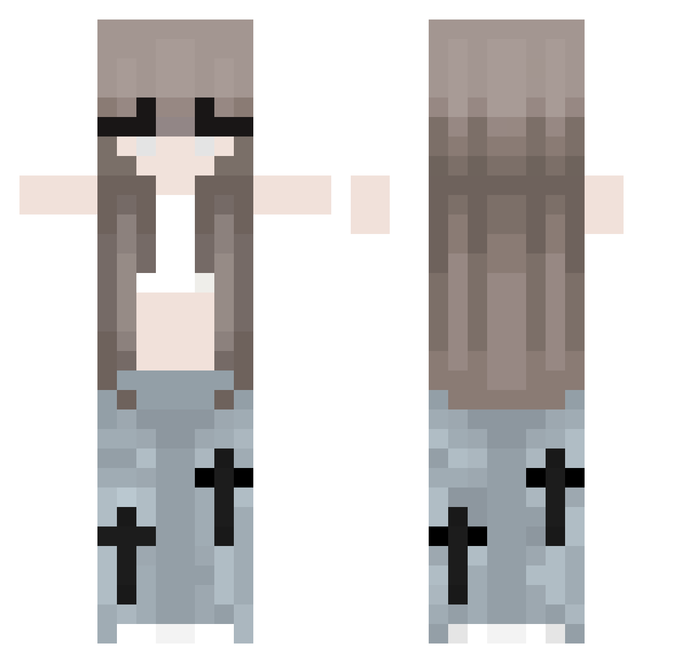 Itzz_Kaczusiek Minecraft skin, front and back view