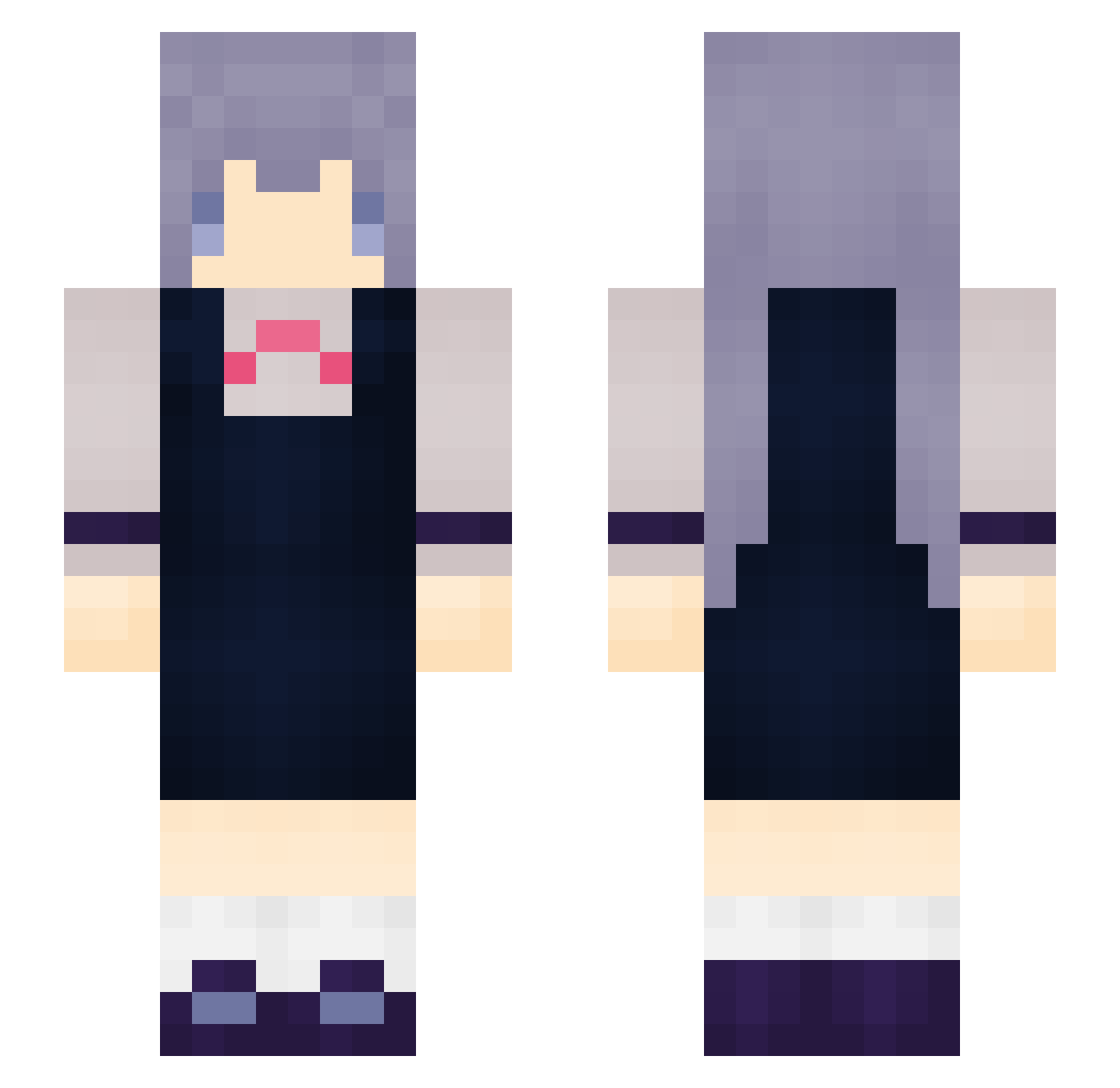 Hagridden Minecraft skin, front and back view