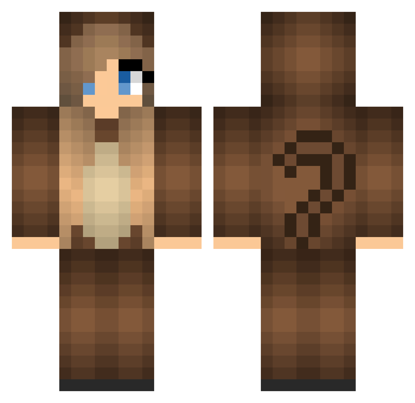 MiniMico Minecraft skin, front and back view