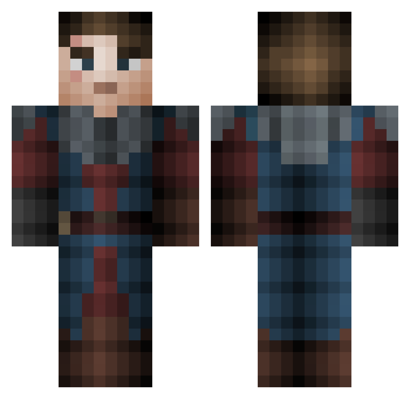 Furia Minecraft skin, front and back view