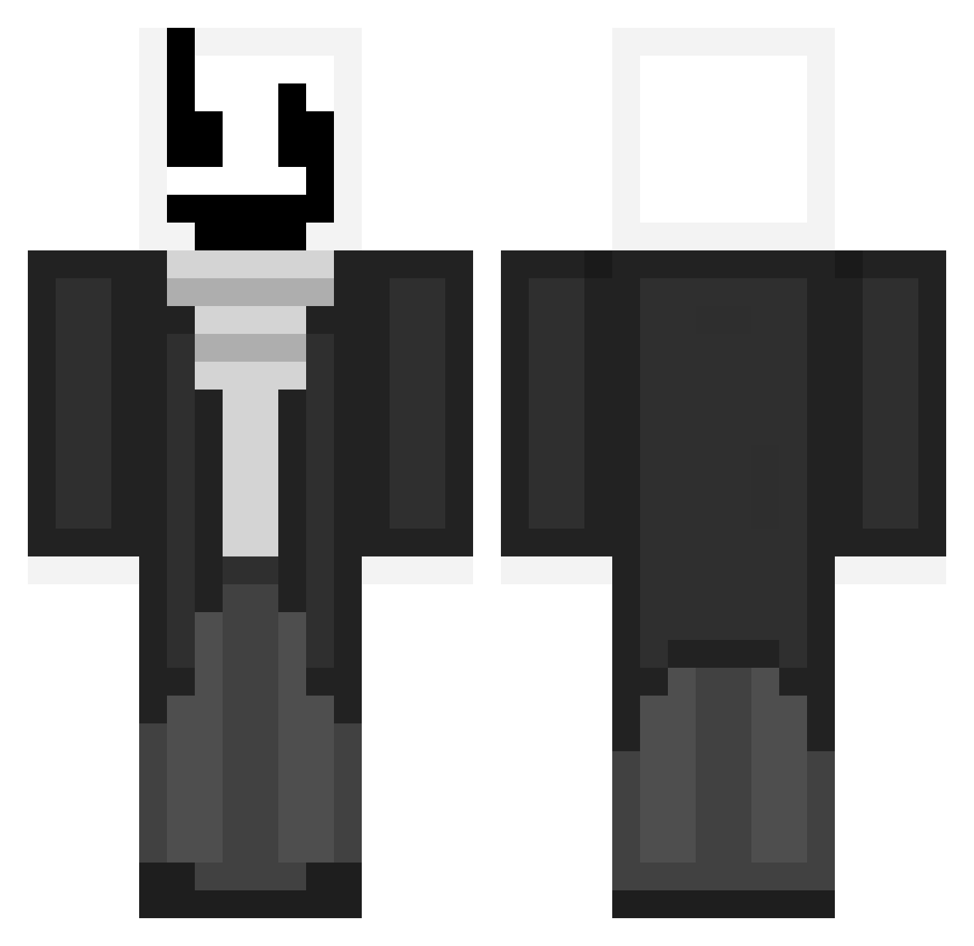 Rizzelten Minecraft skin, front and back view