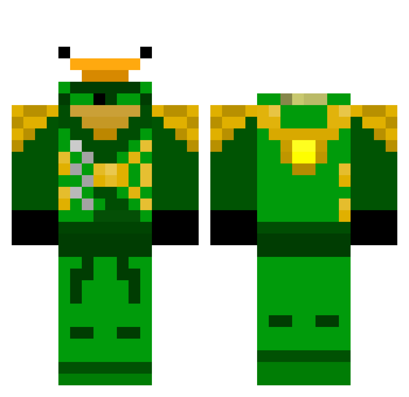 FuneralAgency Minecraft skin, front and back view