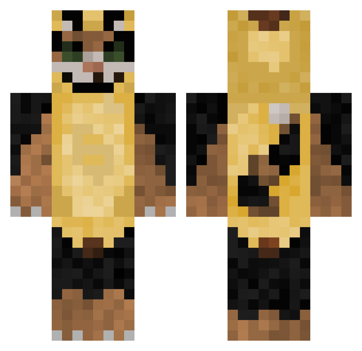 jeffreysime Minecraft skin, front and back view