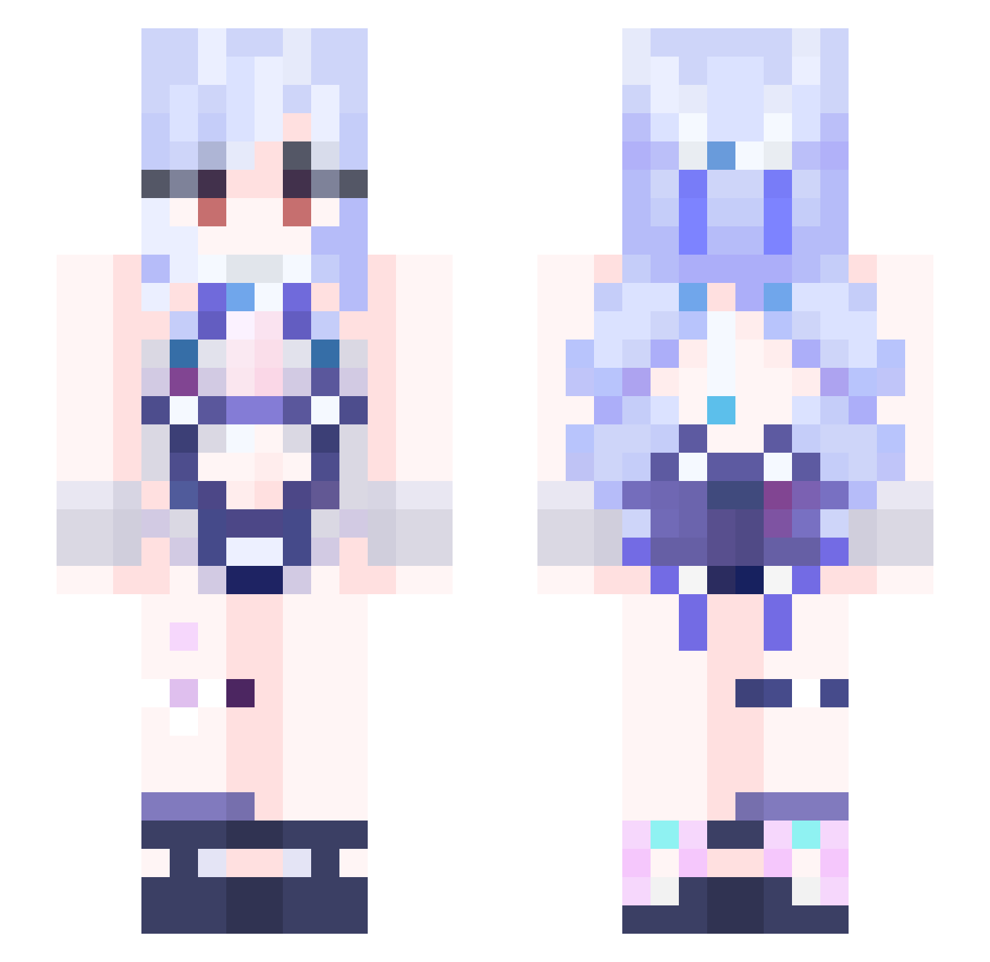 Hydramoon Minecraft skin, front and back view