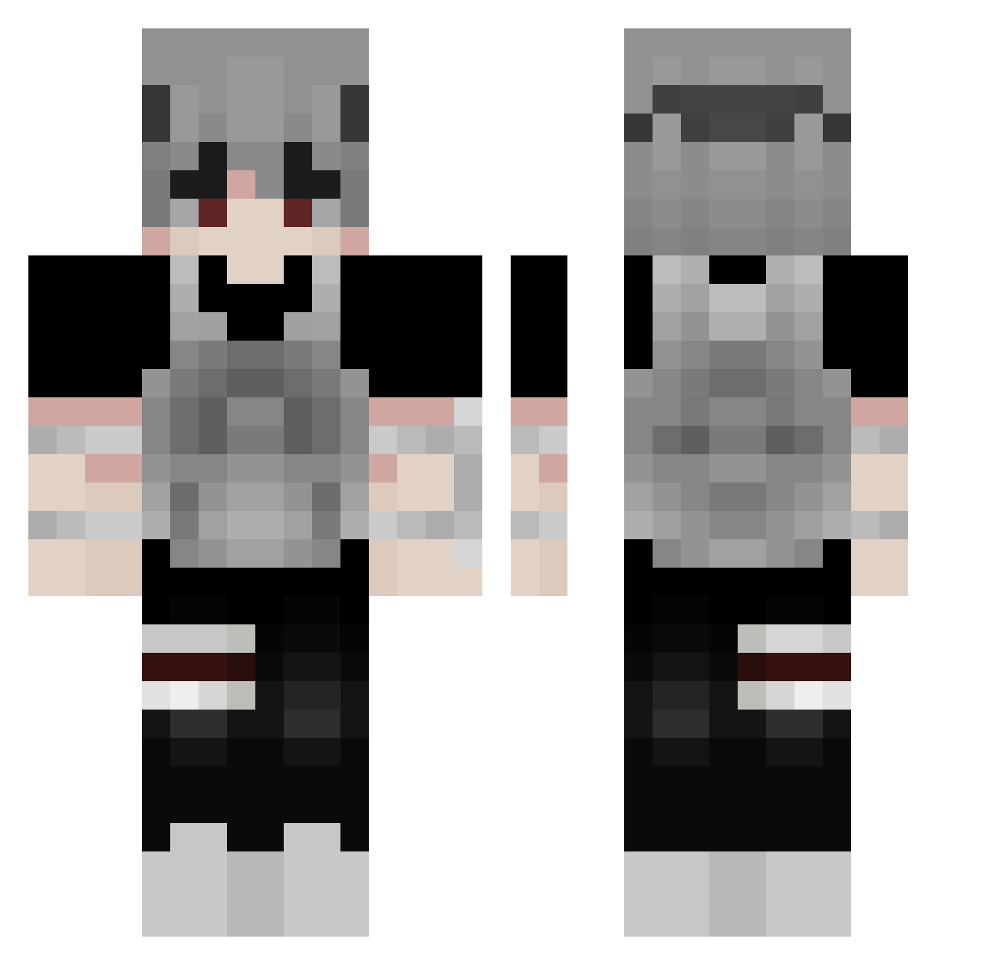 TheSquix Minecraft skin, front and back view