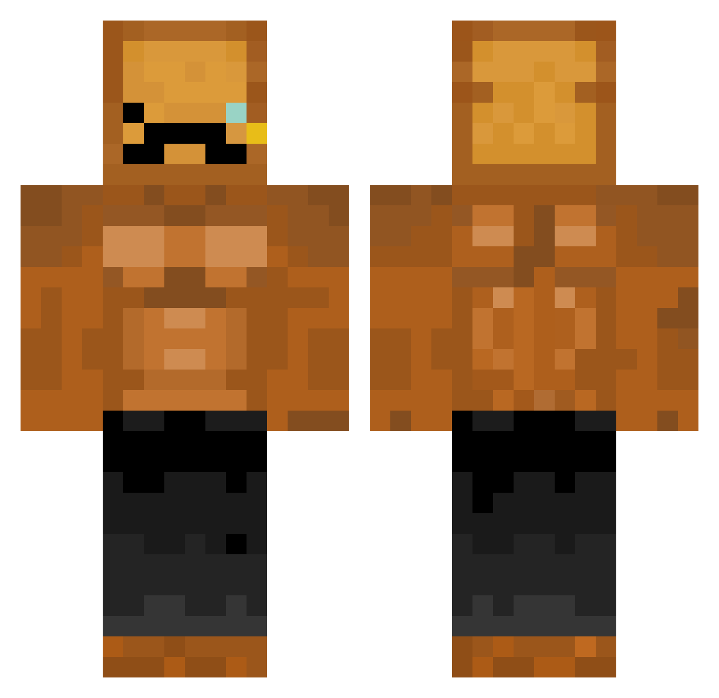 thebredsident Minecraft skin, front and back view