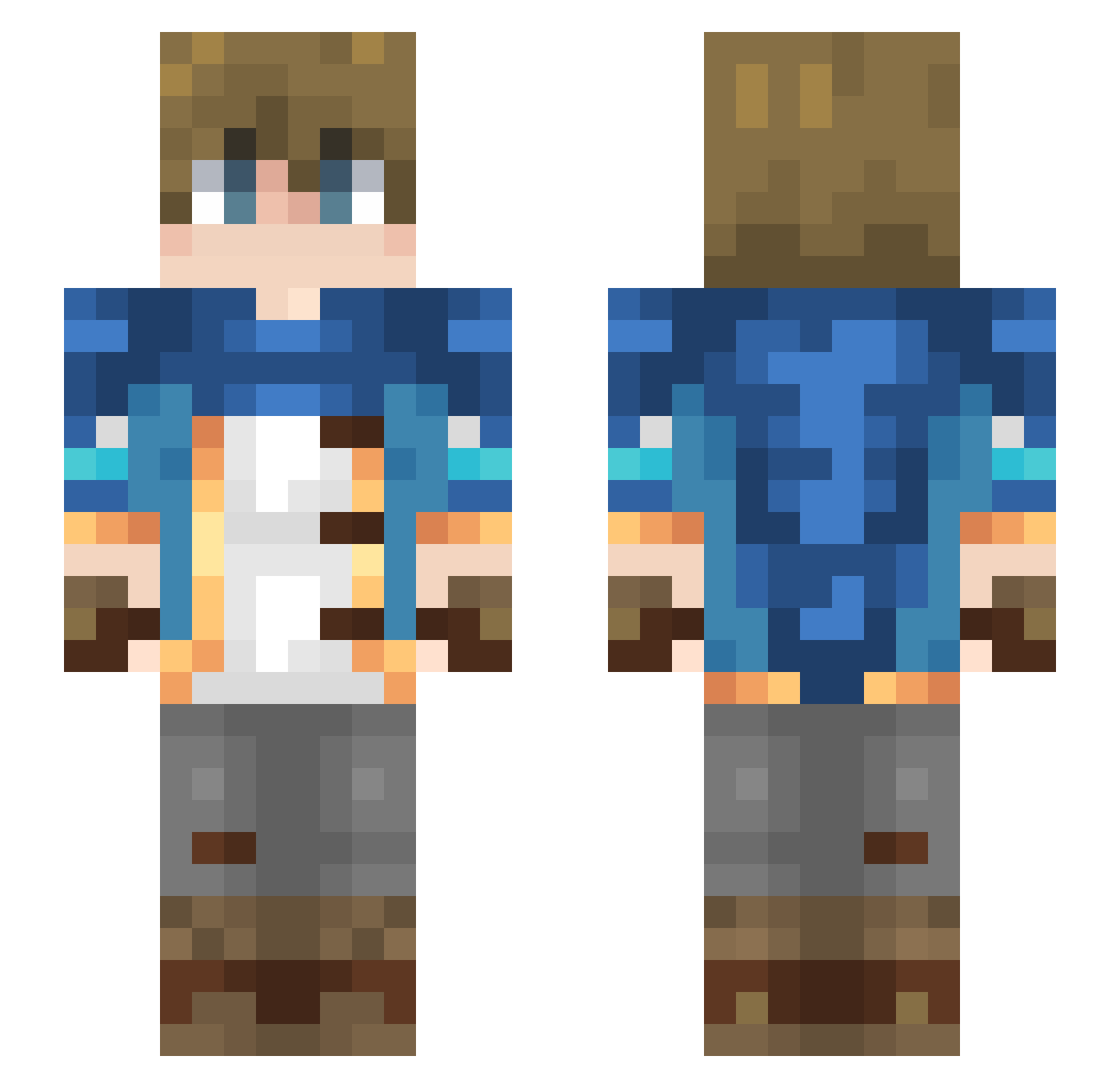AceFP Minecraft skin, front and back view