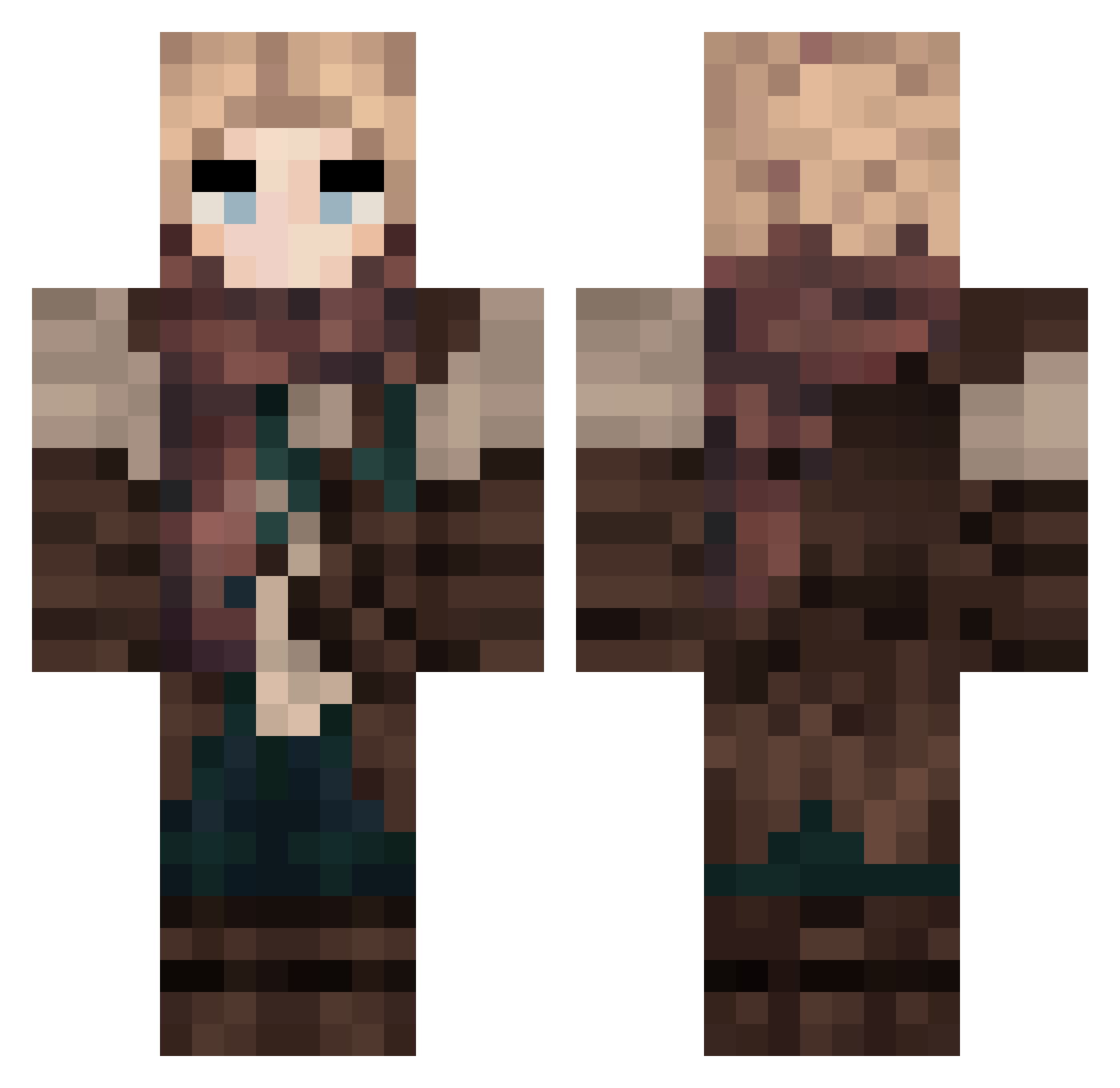 Comrade_Fluff Minecraft skin, front and back view