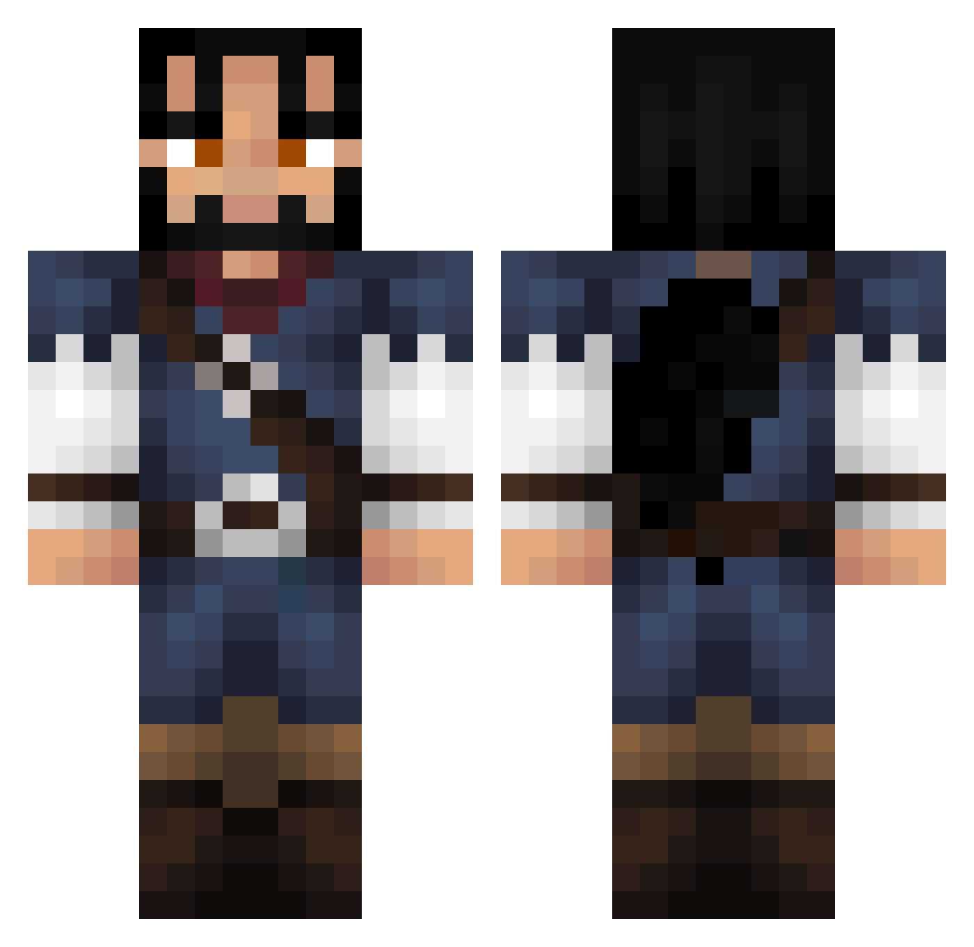 LuizM27 Minecraft skin, front and back view