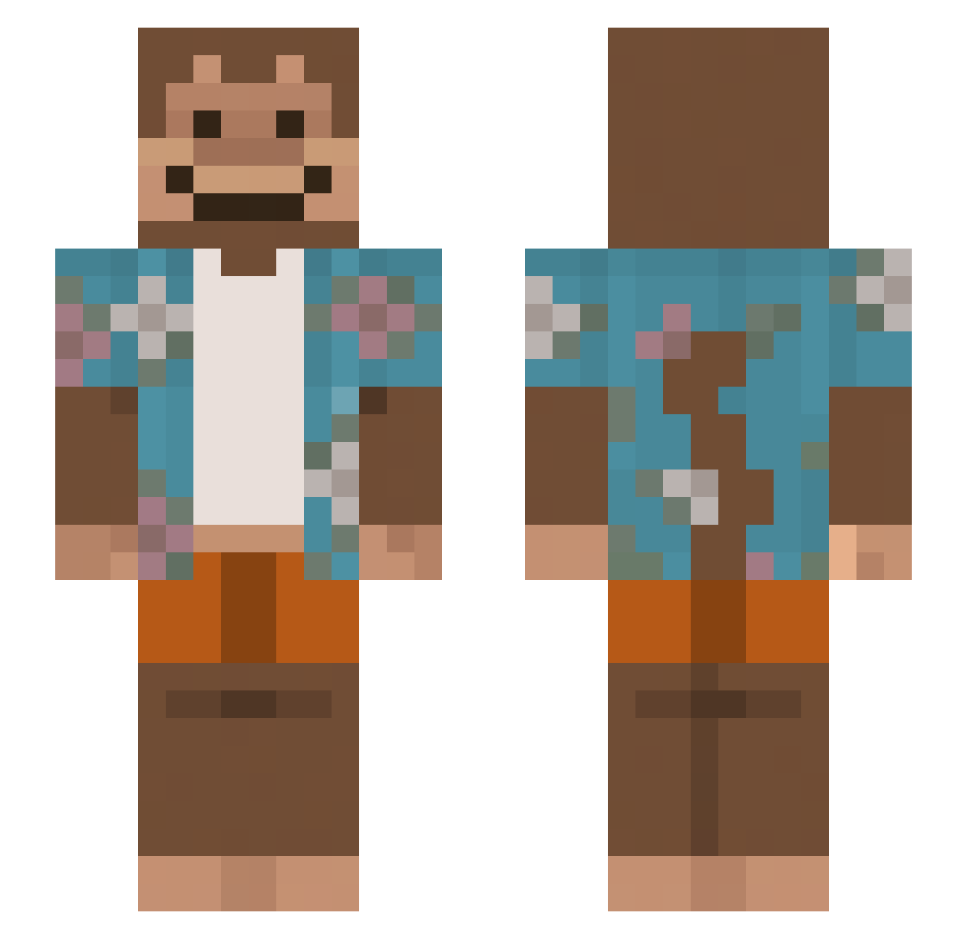 RepmaC Minecraft skin, front and back view