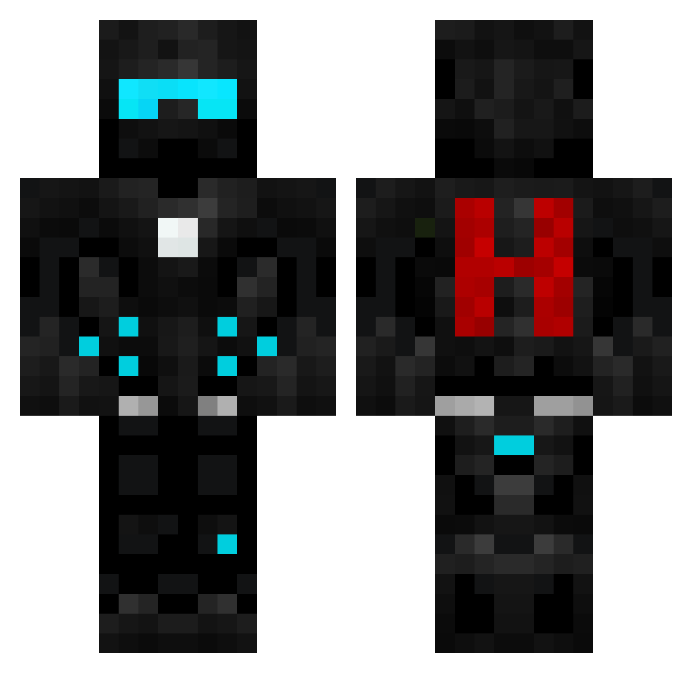 Wraith6798 Minecraft skin, front and back view