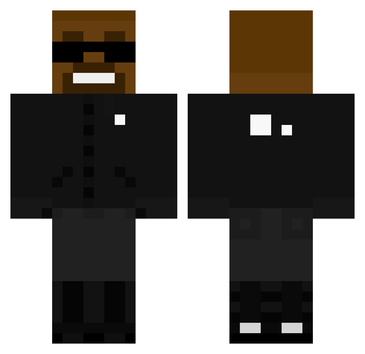Qualletativ Minecraft skin, front and back view