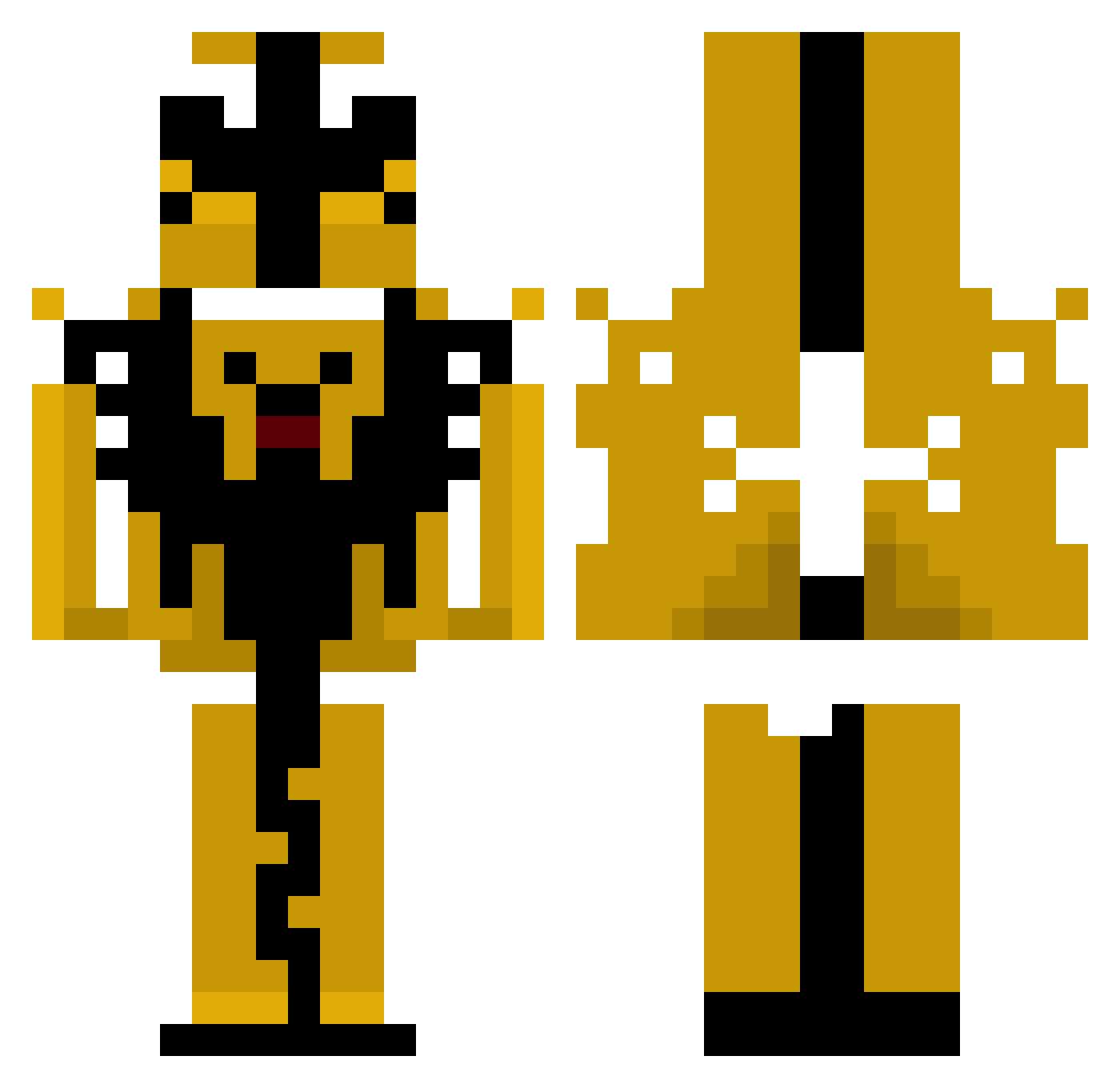 SteadfastGaming Minecraft skin, front and back view