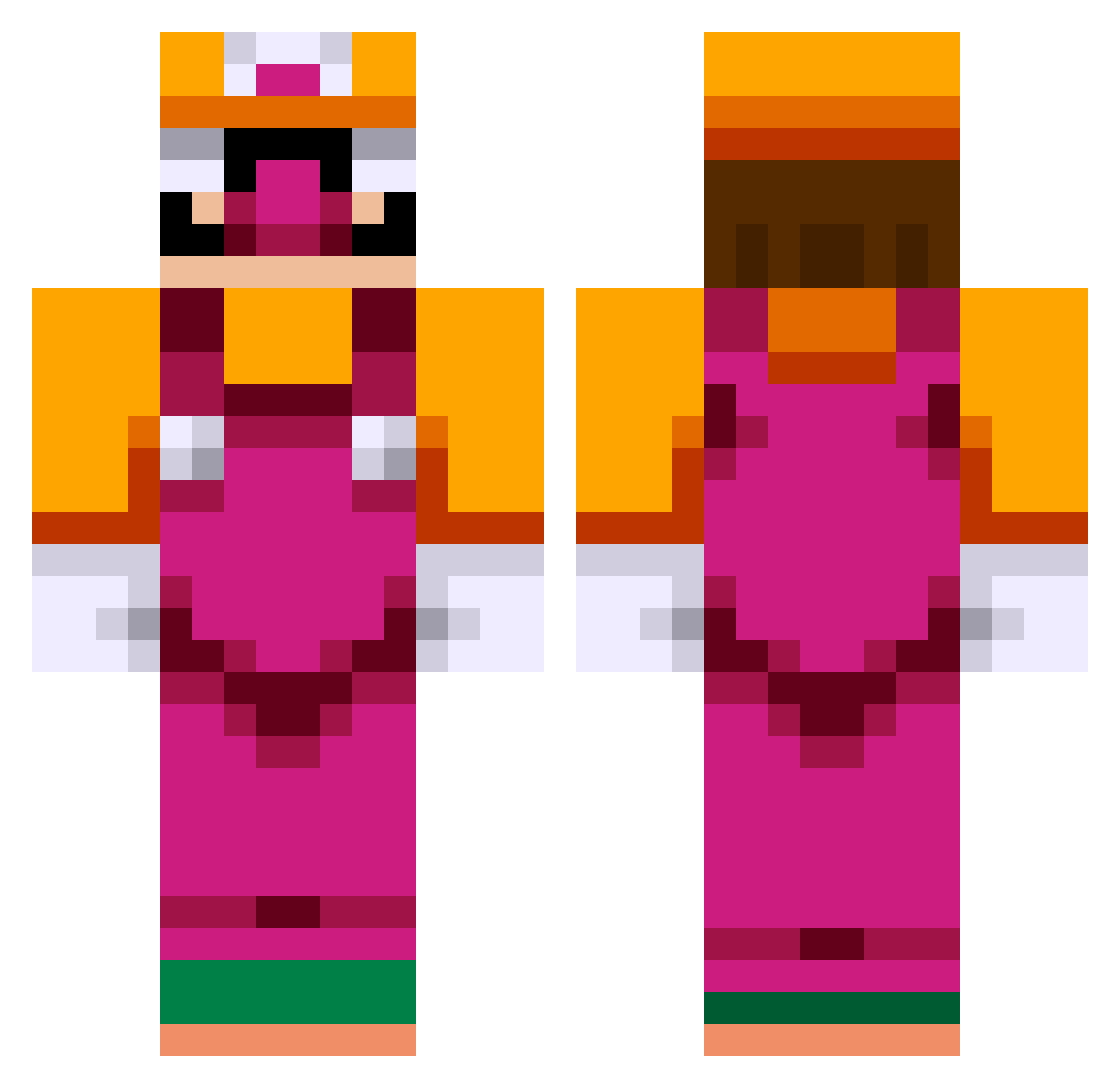 Koenig_Silas Minecraft skin, front and back view