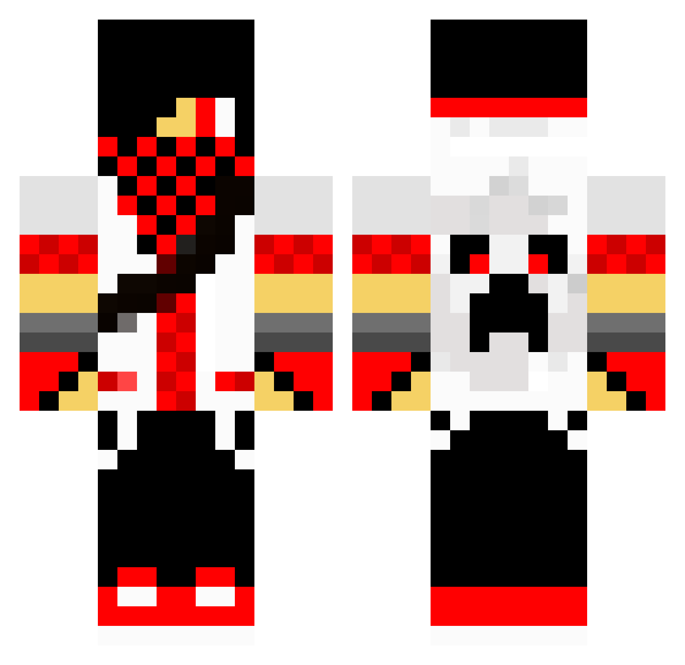 ROMANPRO1 Minecraft skin, front and back view