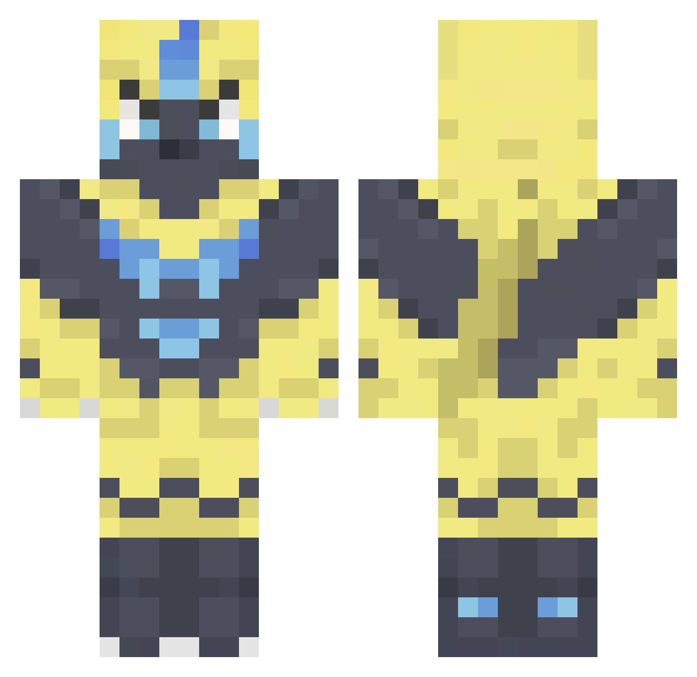 elazore Minecraft skin, front and back view