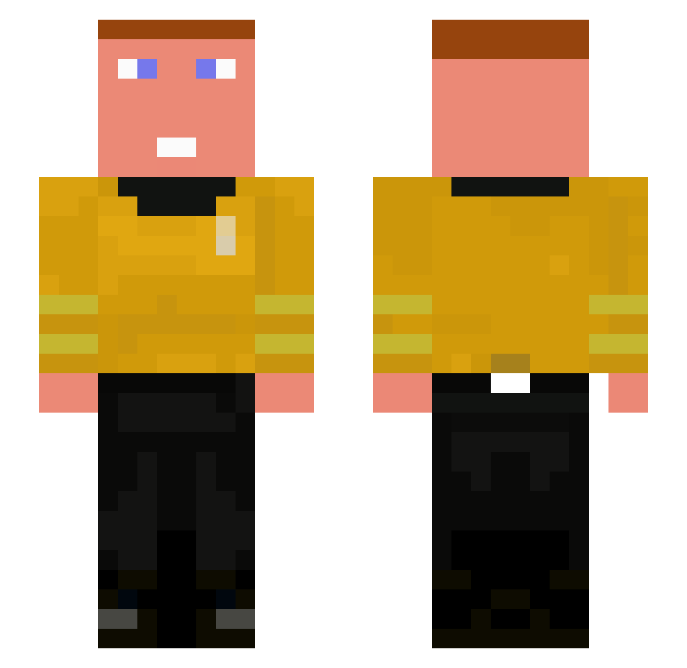 giffgaff Minecraft skin, front and back view