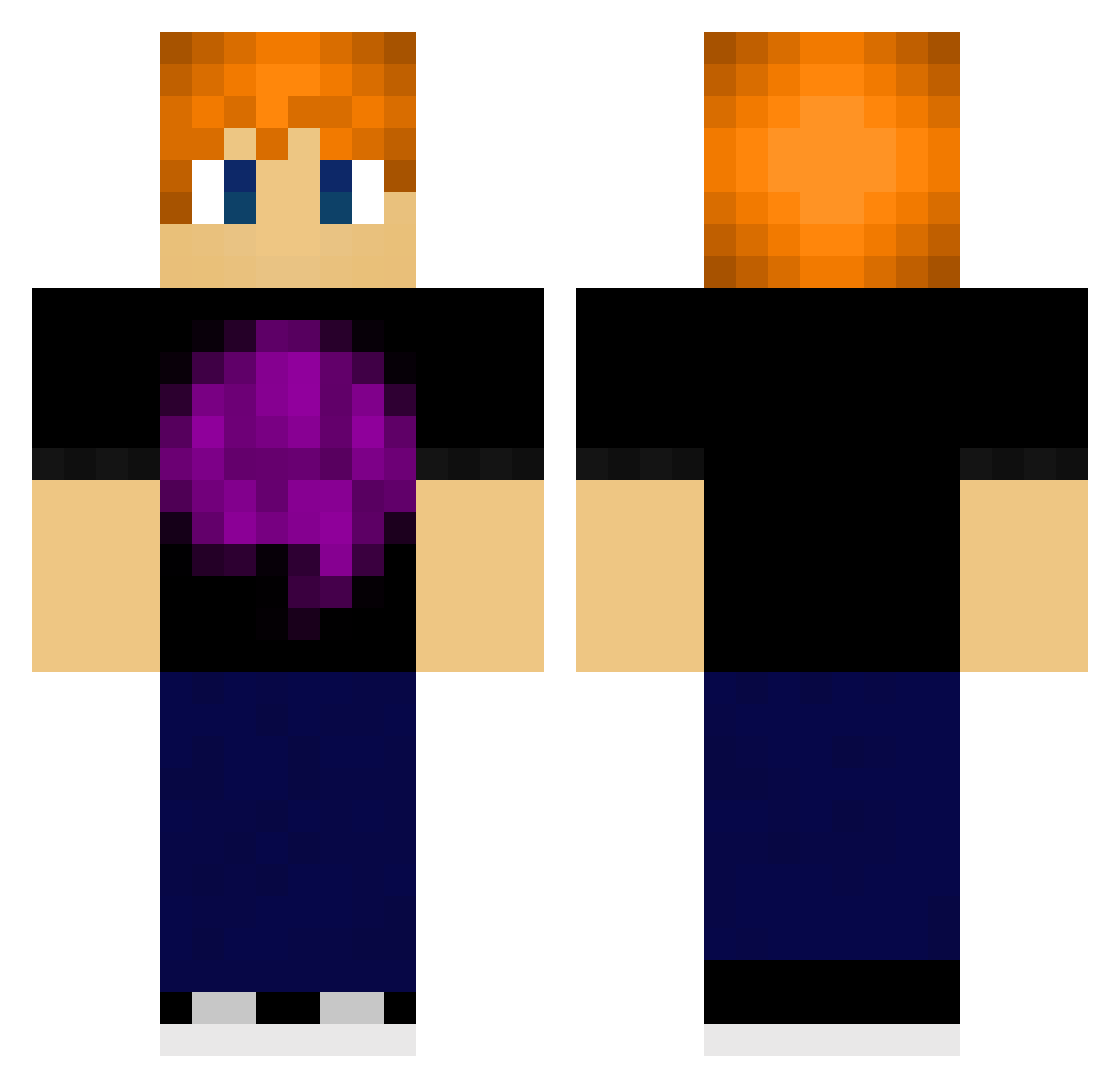 Tris222111 Minecraft skin, front and back view