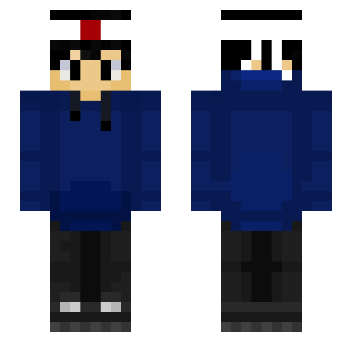 quidey Minecraft skin, front and back view