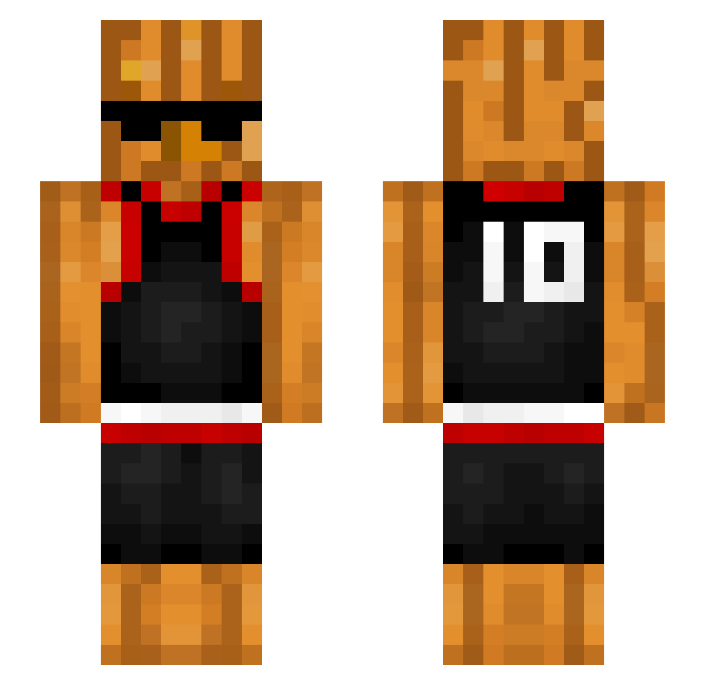 InDerHose Minecraft skin, front and back view