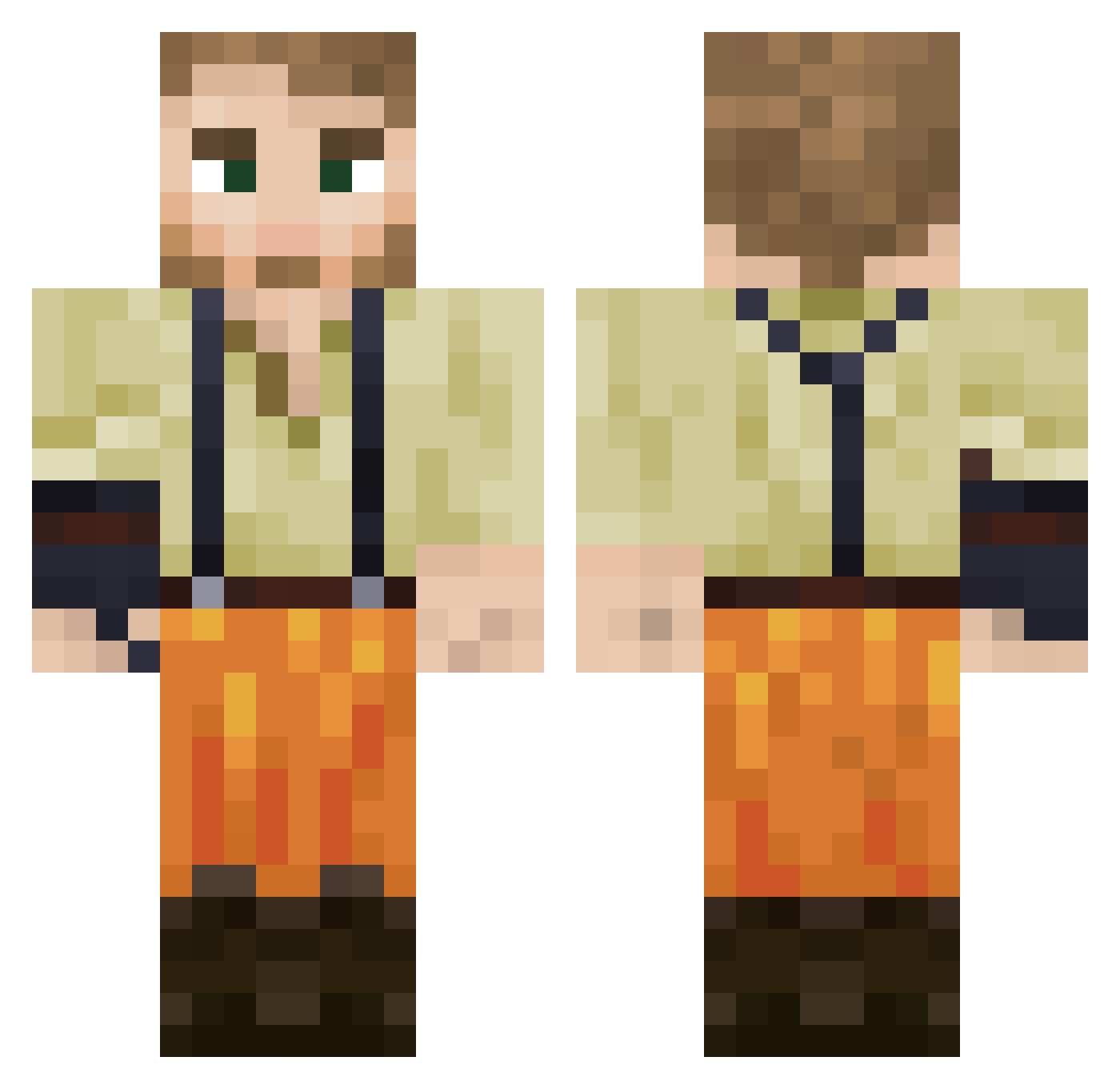 Blagooo Minecraft skin, front and back view