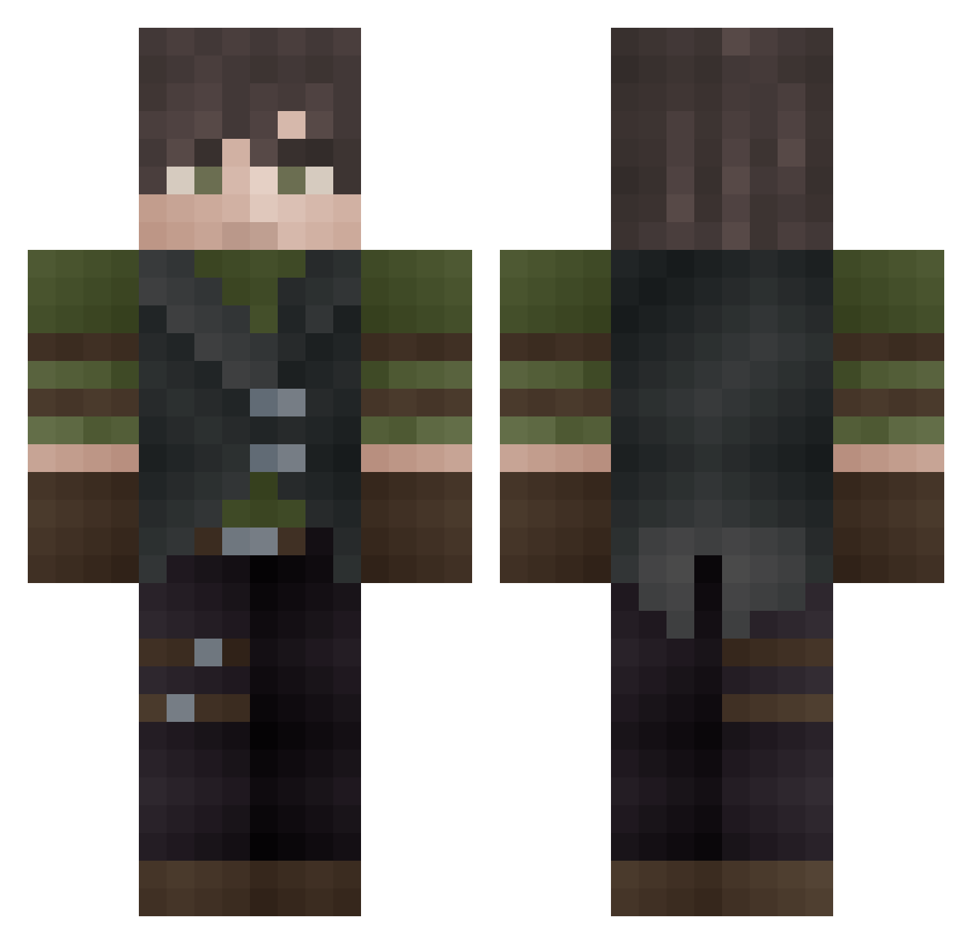 Scar818 Minecraft skin, front and back view