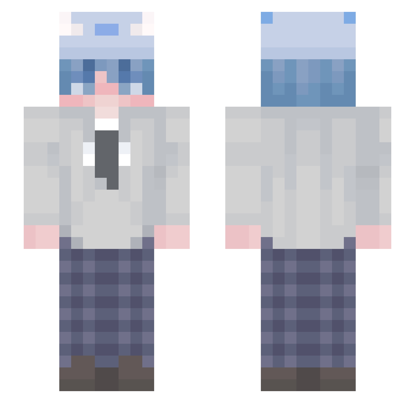 _White_7 Minecraft skin, front and back view
