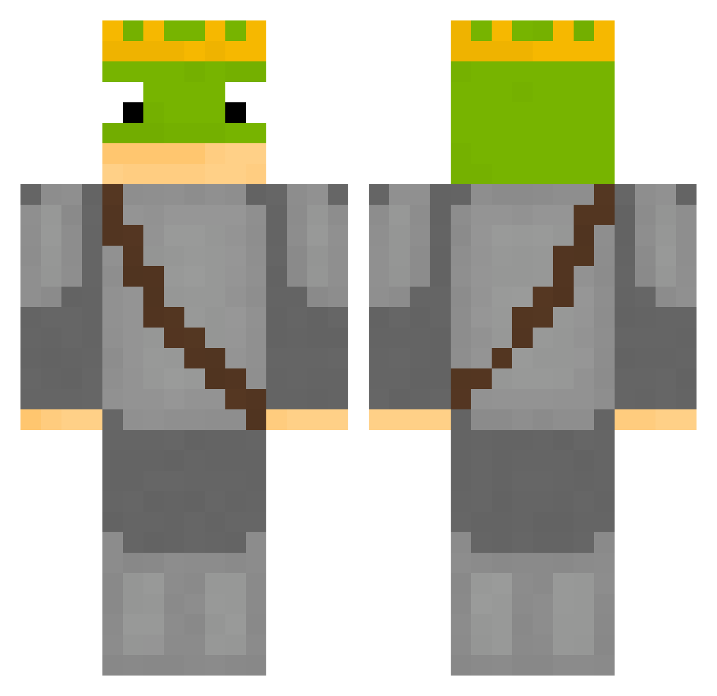 wgrah Minecraft skin, front and back view