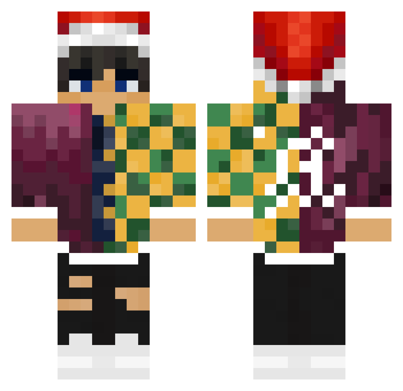 ReaIZero Minecraft skin, front and back view
