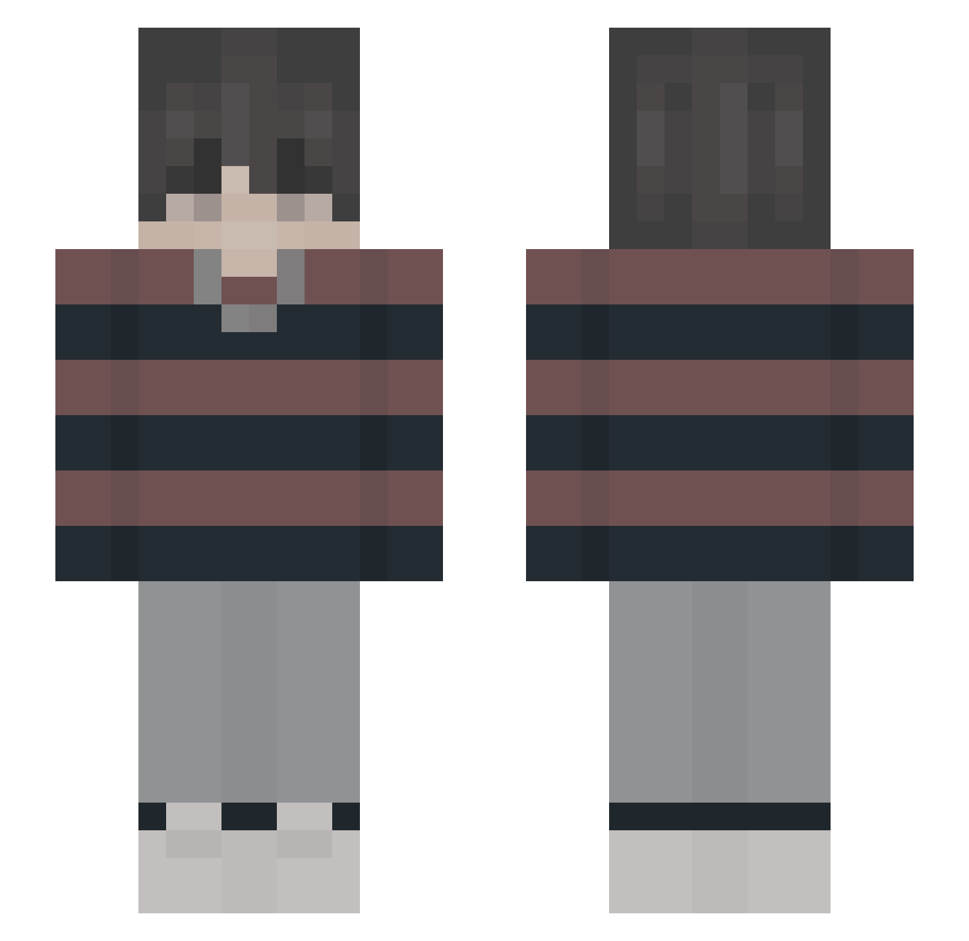 WillFT Minecraft skin, front and back view