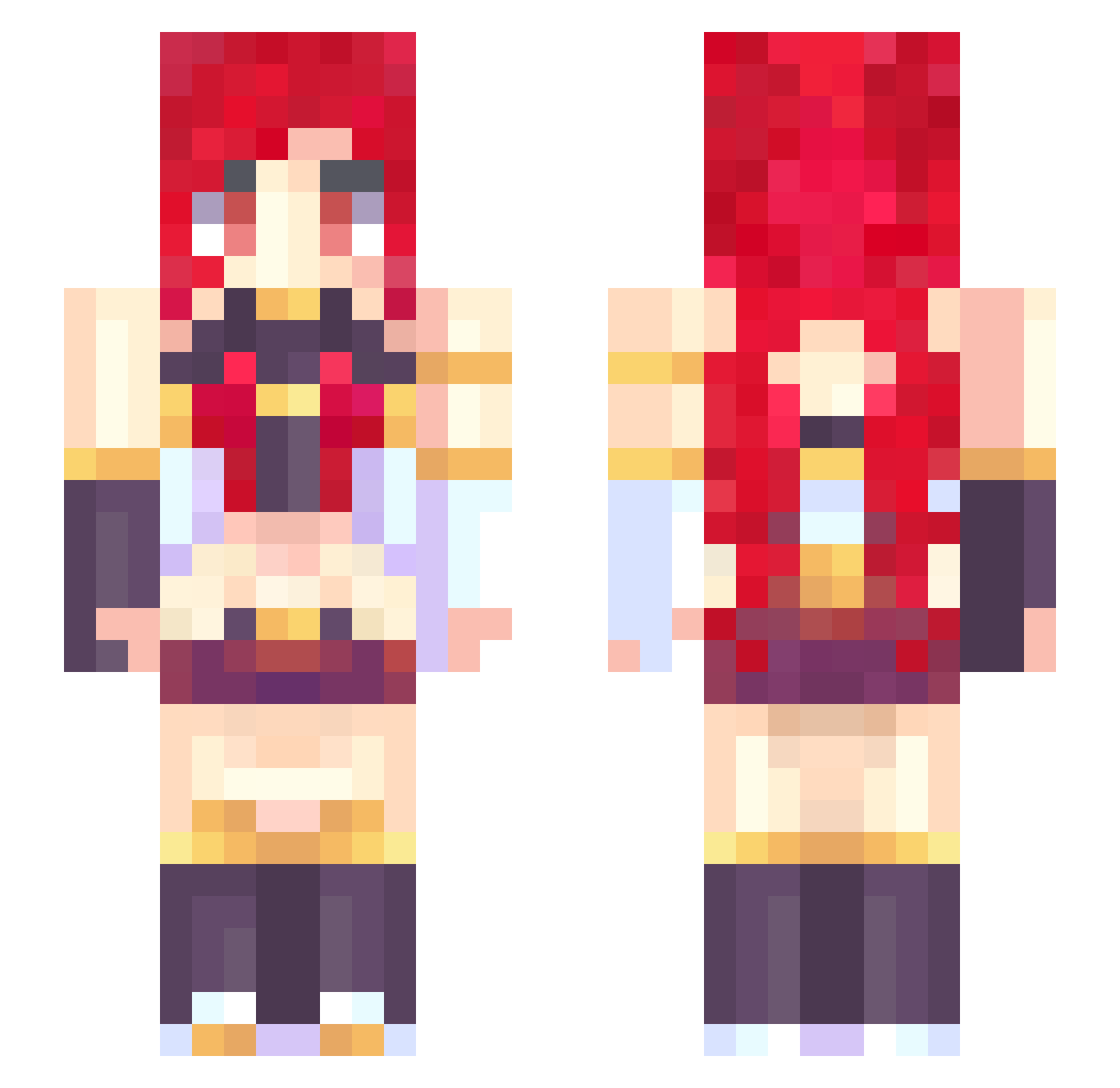 Lazsi Minecraft skin, front and back view