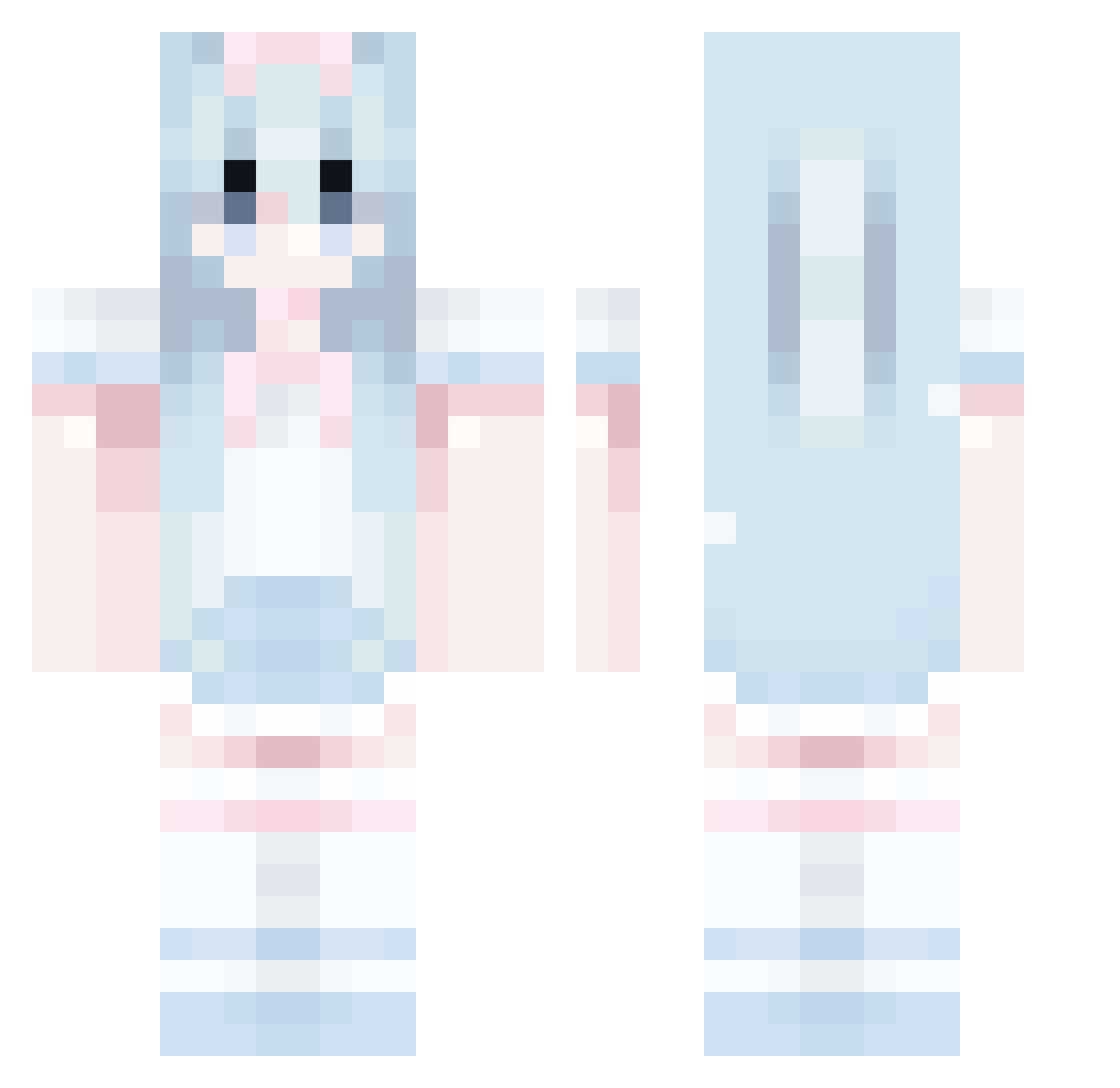 Yehet Minecraft skin, front and back view