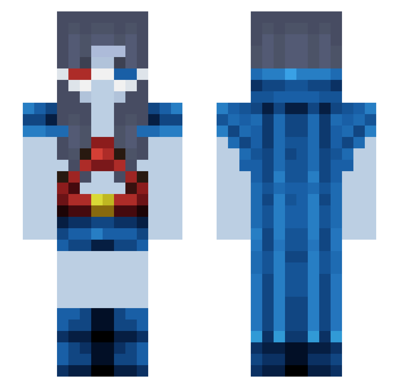 roseous Minecraft skin, front and back view