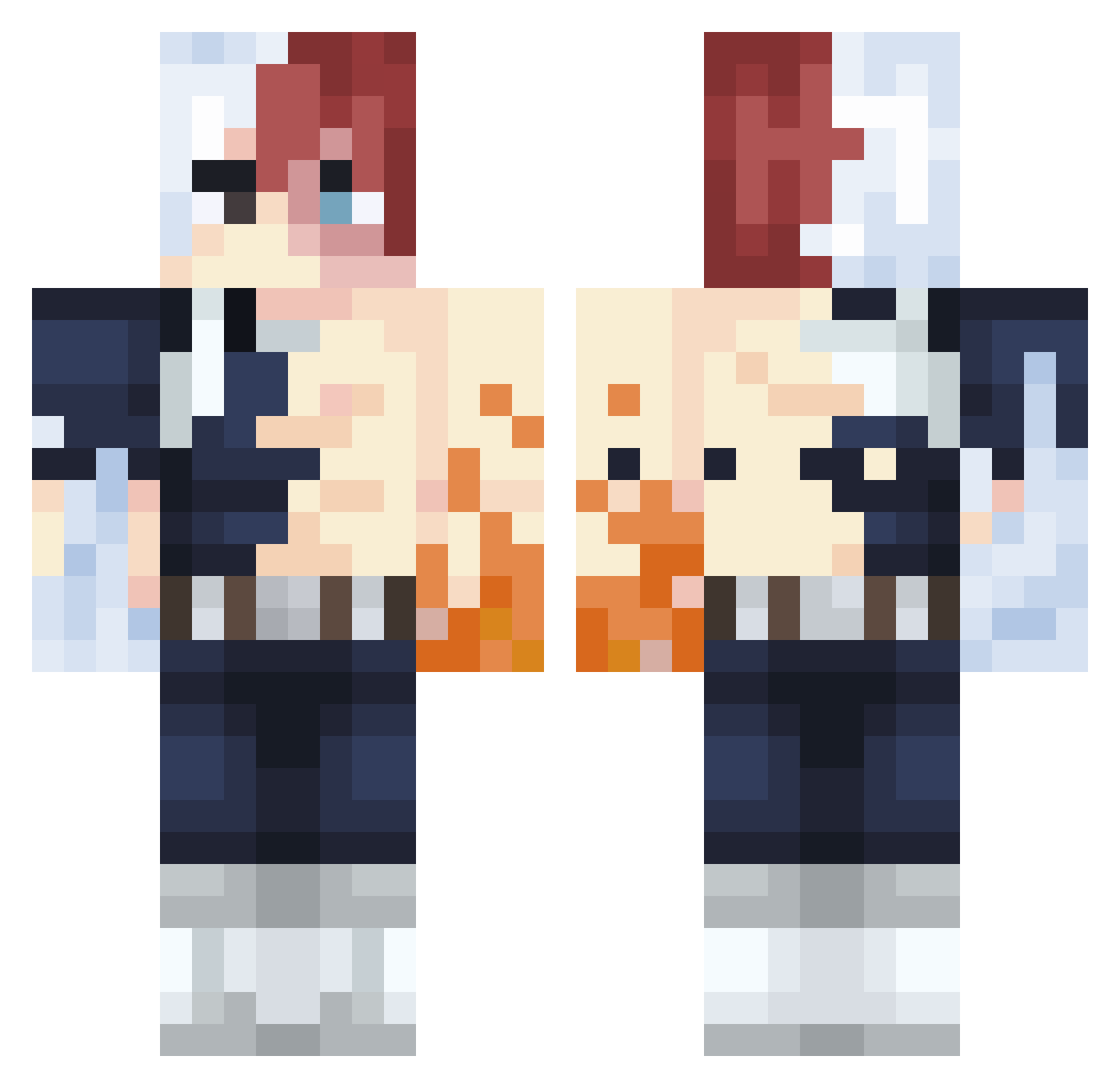 zGeisha Minecraft skin, front and back view