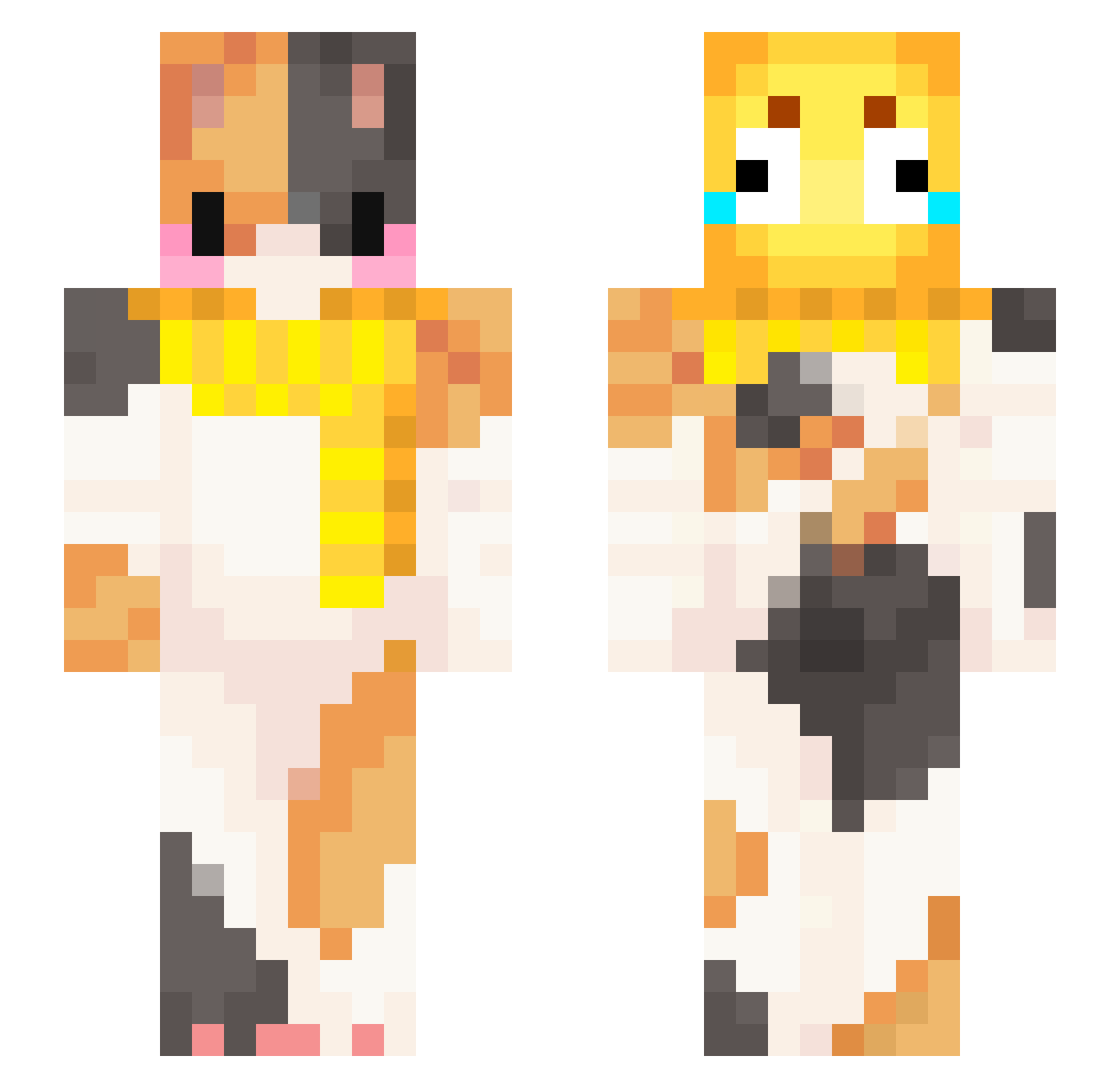 Ranoy Minecraft skin, front and back view